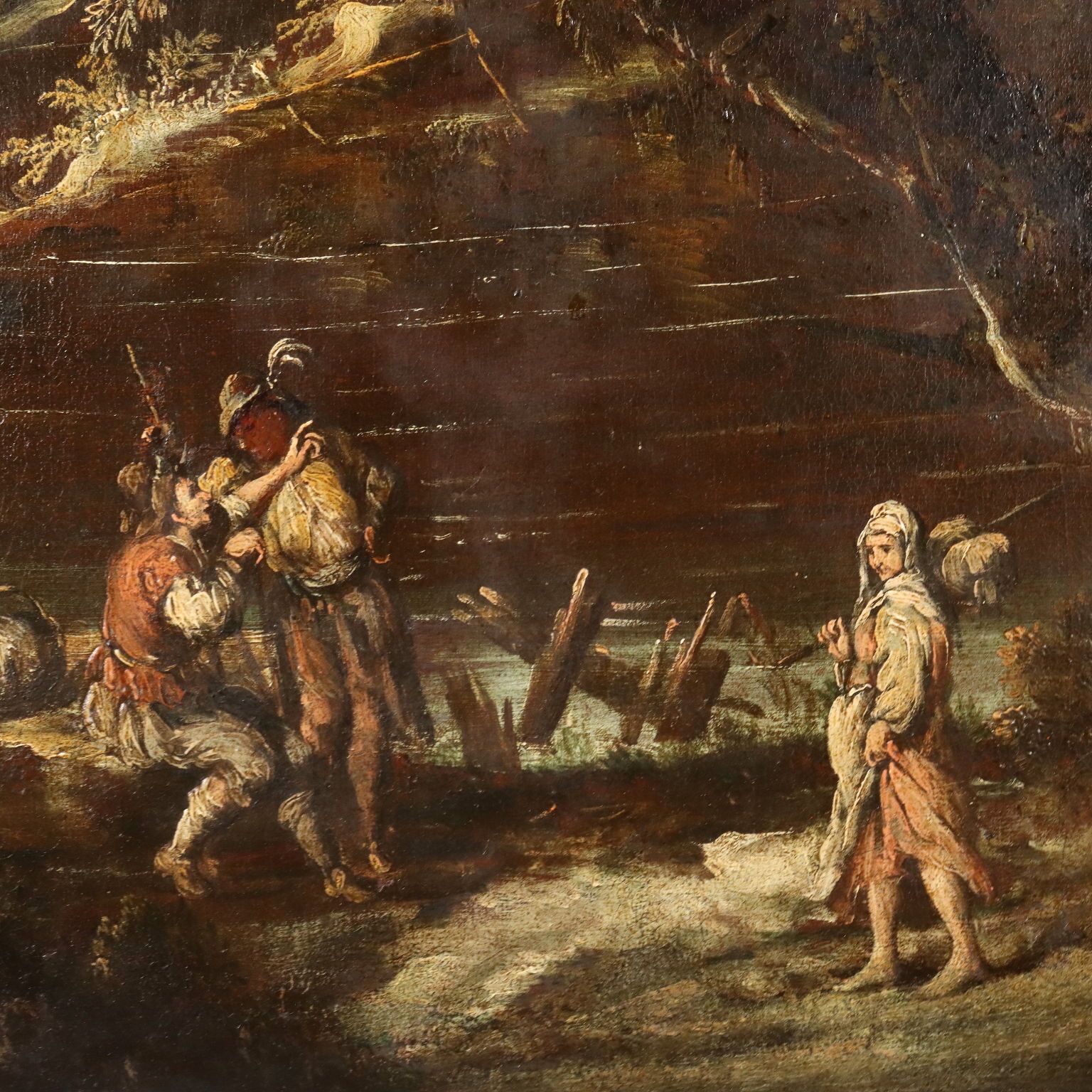 Tableau ancien attribué à A. Peruzzini, huile sur toile, Italie, XVIIIe siècle photo for sale
