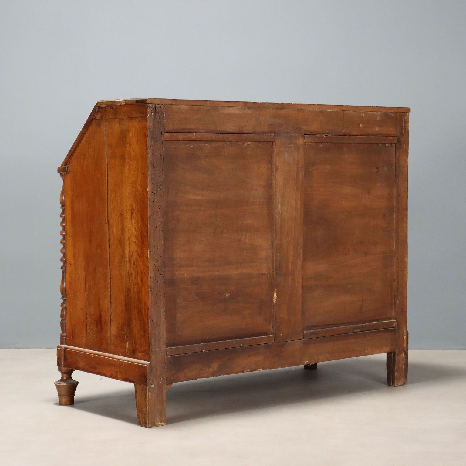 photo for sale Antique Flap Cabinet Walnut Veneer 6 Drawers Italy XIX Century