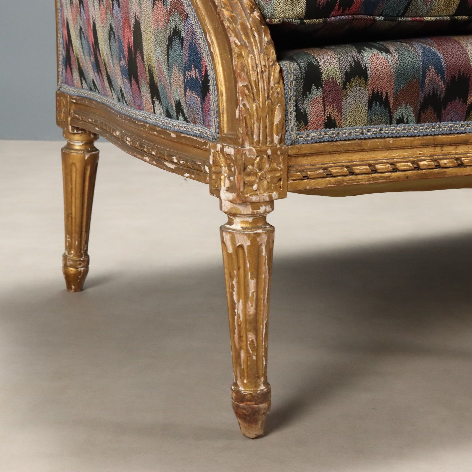 Sofa Neoclassische Stijl Gesneden Hout Italië 19e Eeuw photo buy