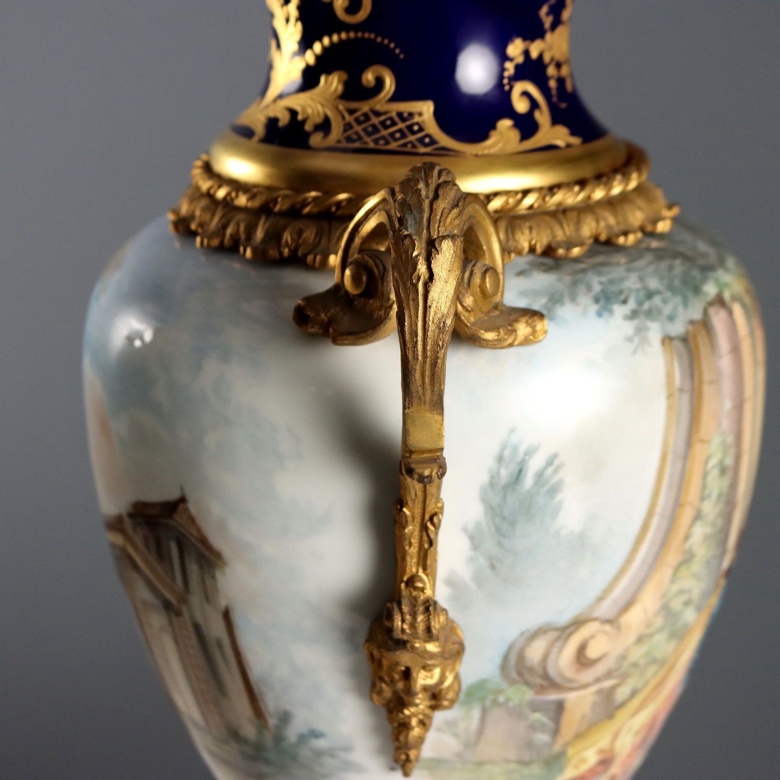 photo furniture Antique Vases Sèvres Porcelain Decorations France XIX Century