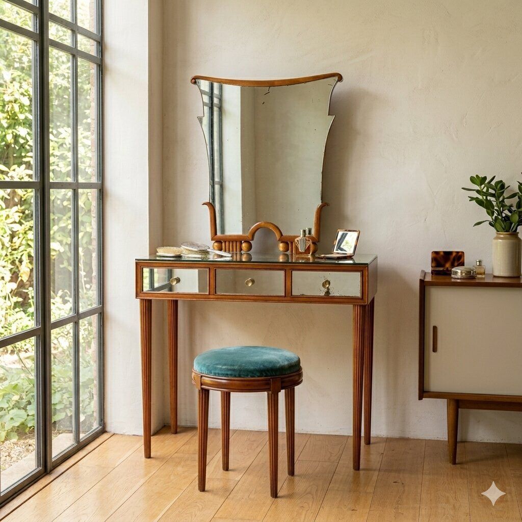 Vintage kaptafel, geschilderd mahonie, Italië, 20e eeuw photo furniture
