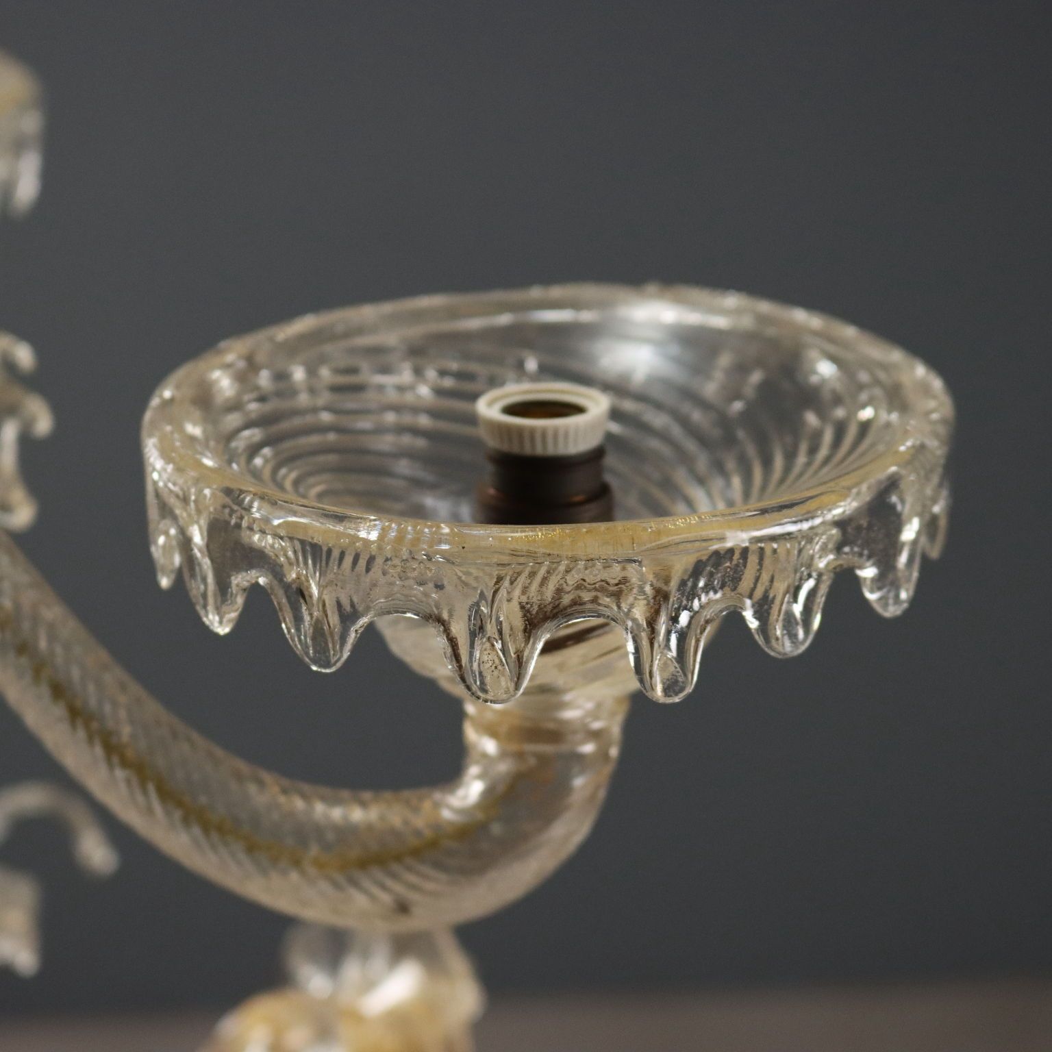 Lustre d'époque en verre soufflé 12 lumières, Italie, XXe siècle photo Luminaires