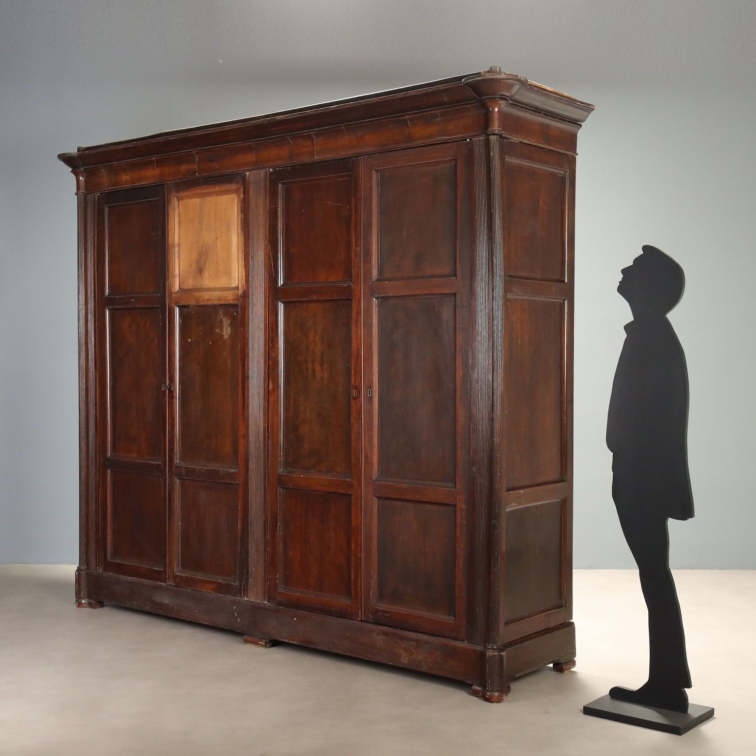 Kledingkast Louis-Philippe Walnoot Spar 19e Eeuw photo furniture