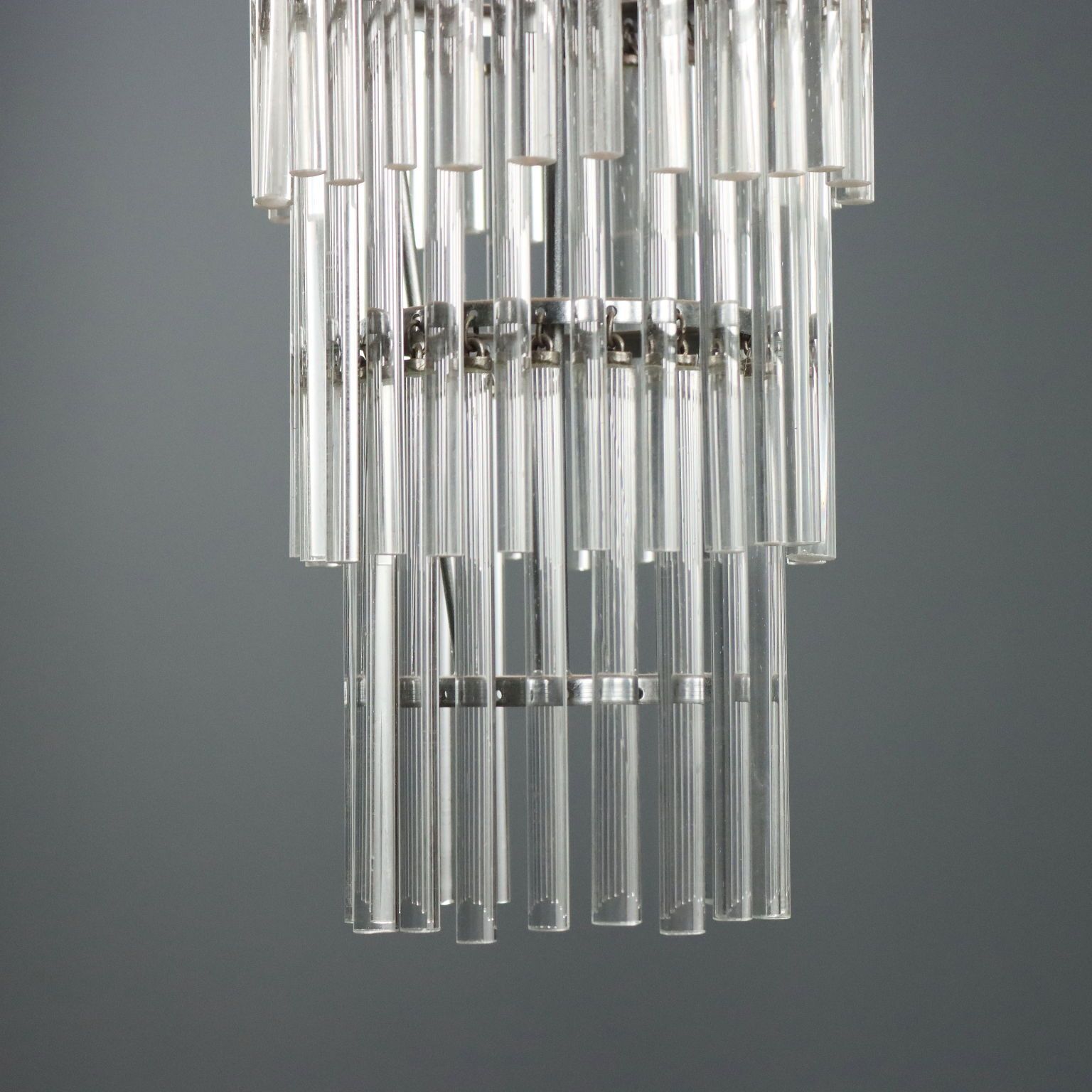 Vintage Ceiling Lamp Transparent Glass Design Italy 1990s photo 320.0
