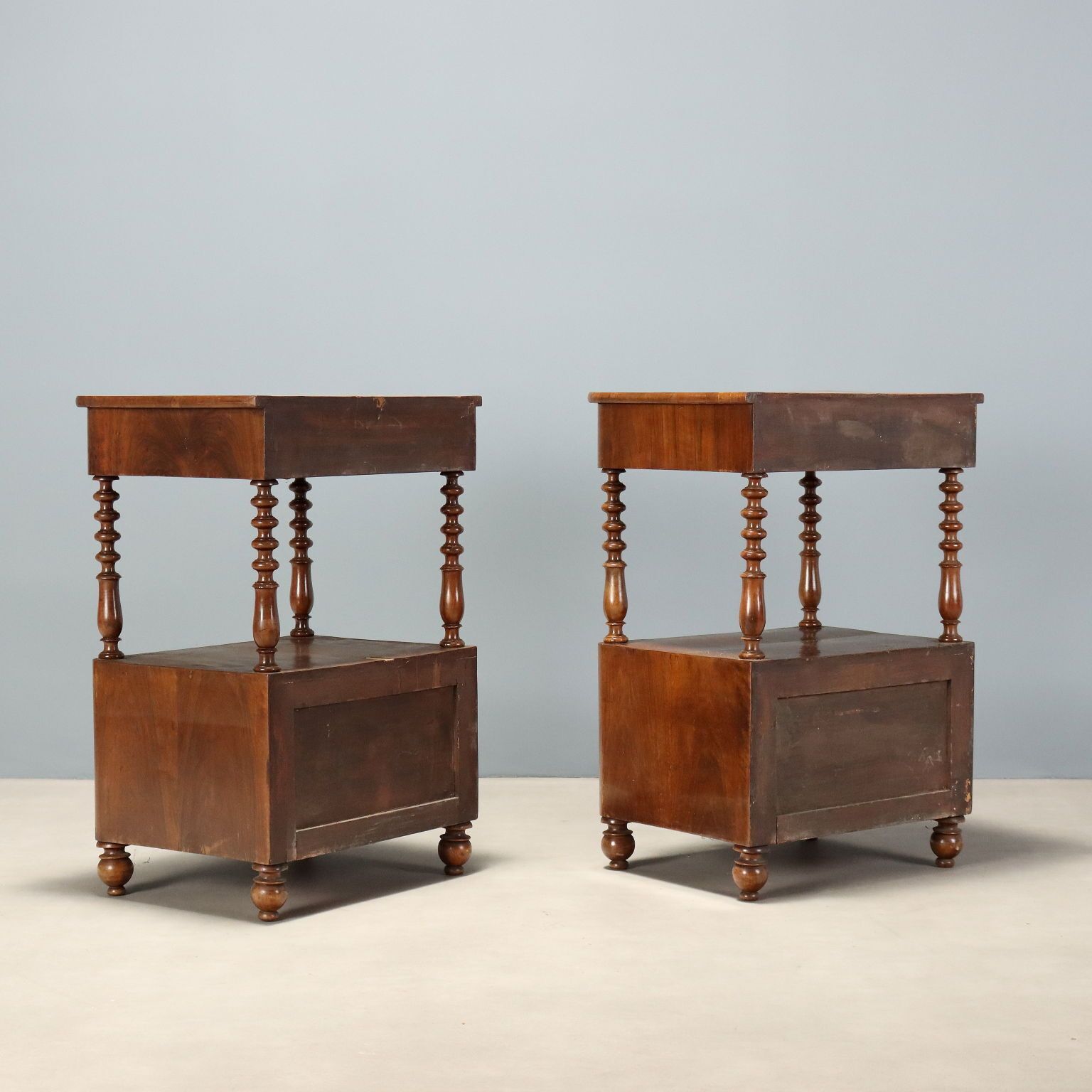 Furniture Nightstands Louis Philippe Walnut Italy XIX Century photo
