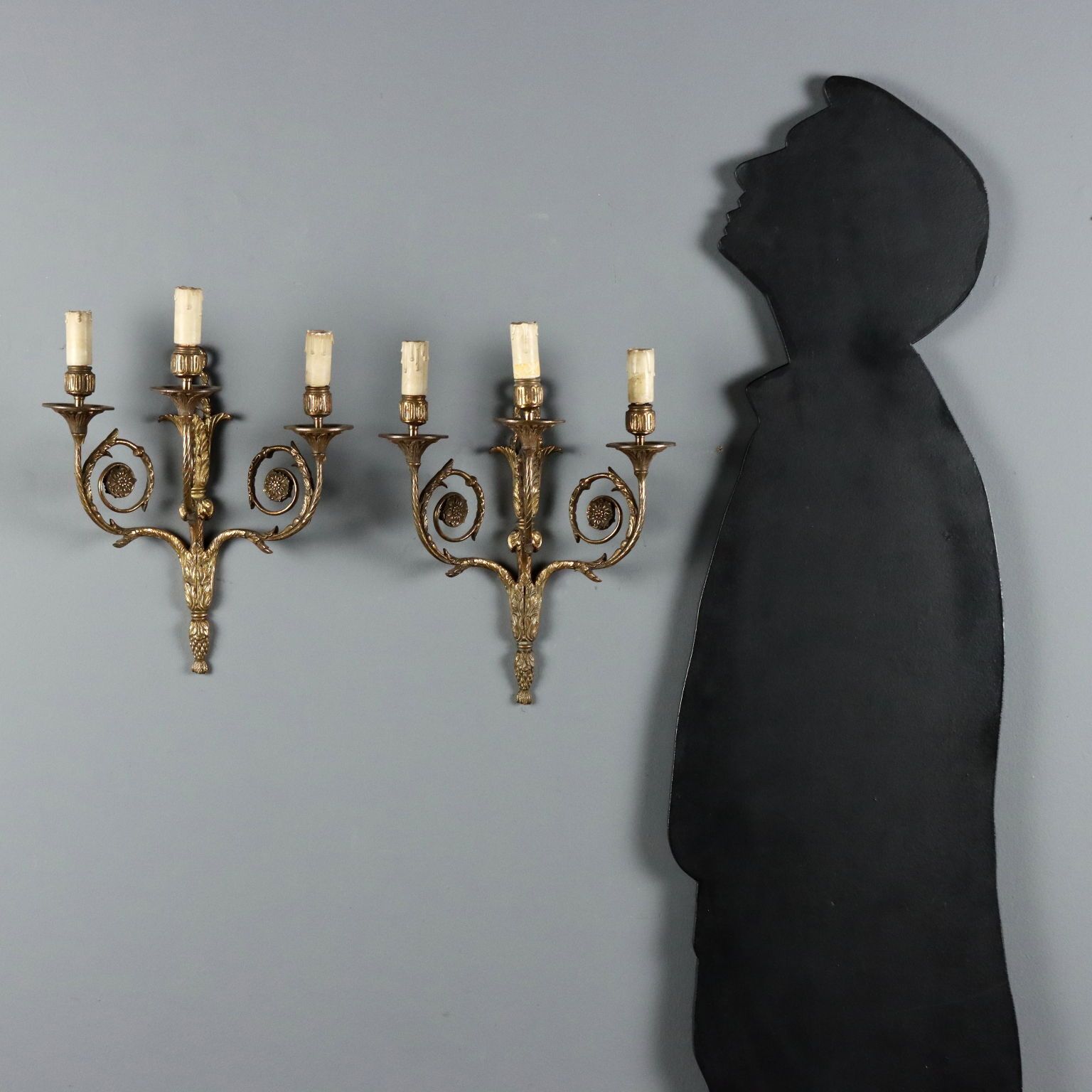 Wall Lamps Neoclassical Style Gilded Bronze XX Century photo furniture