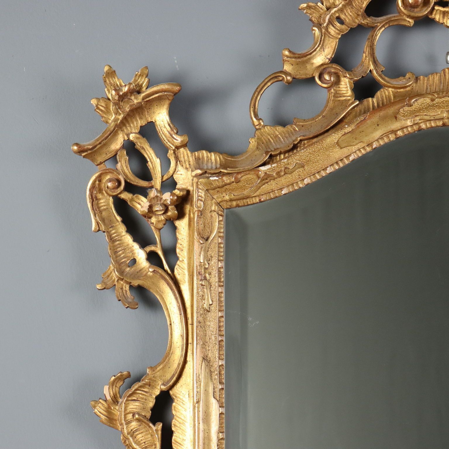Baroque Mirror Carved Gilded Wood Italy XX Century photo 970.0
