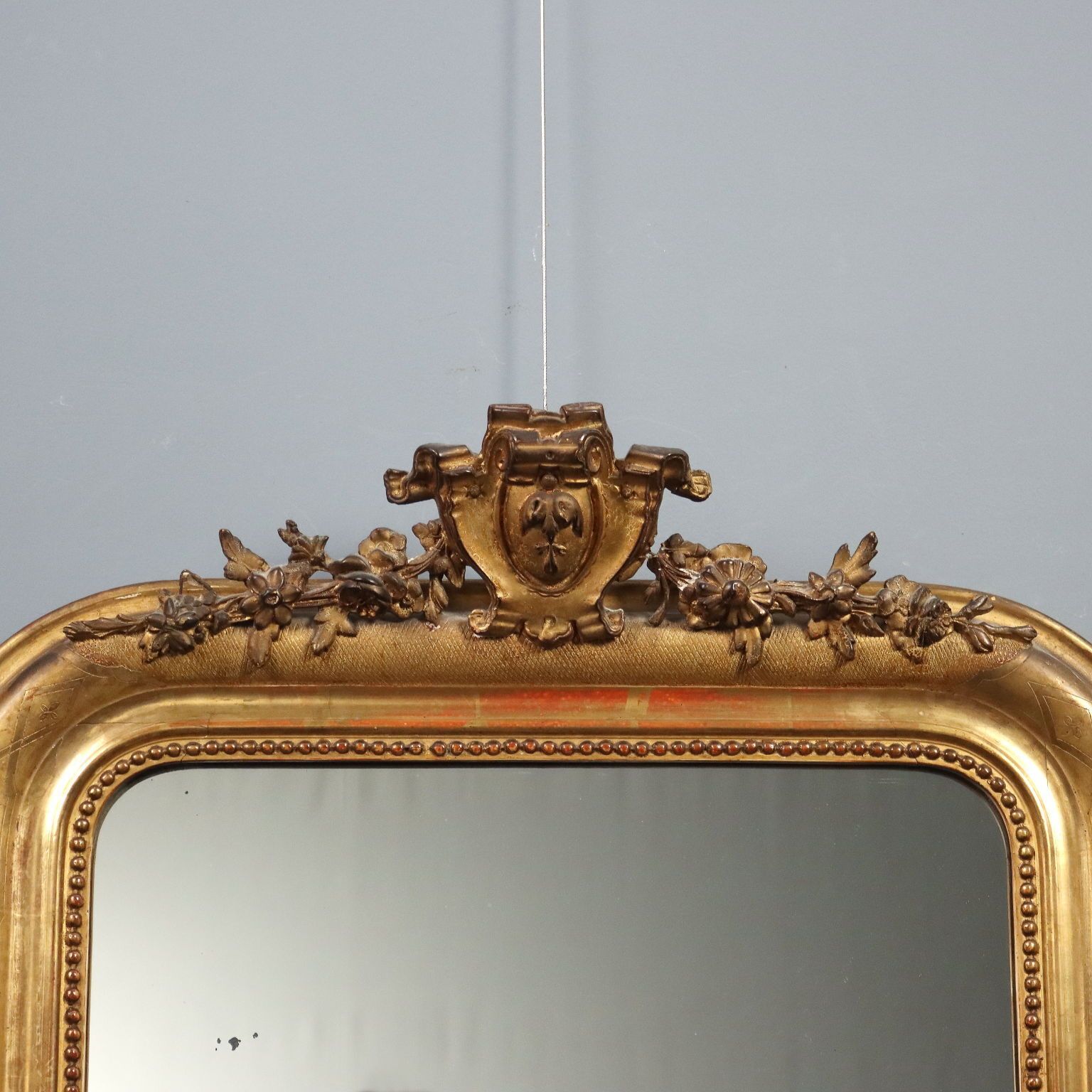 Antique Mirror Carved Gilded Wood Italy Late XIX Century photo 600.0