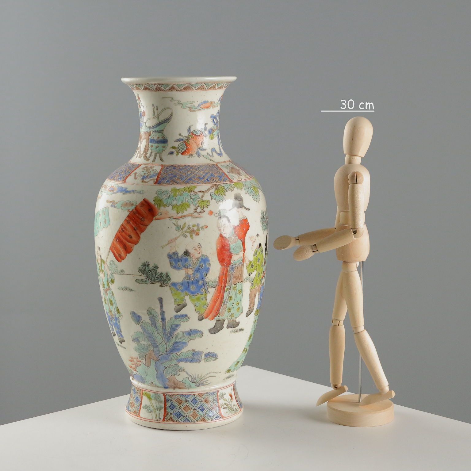 Antique Baluster Vase Porcelain China Late Qing Era 1868 1912 photo furniture