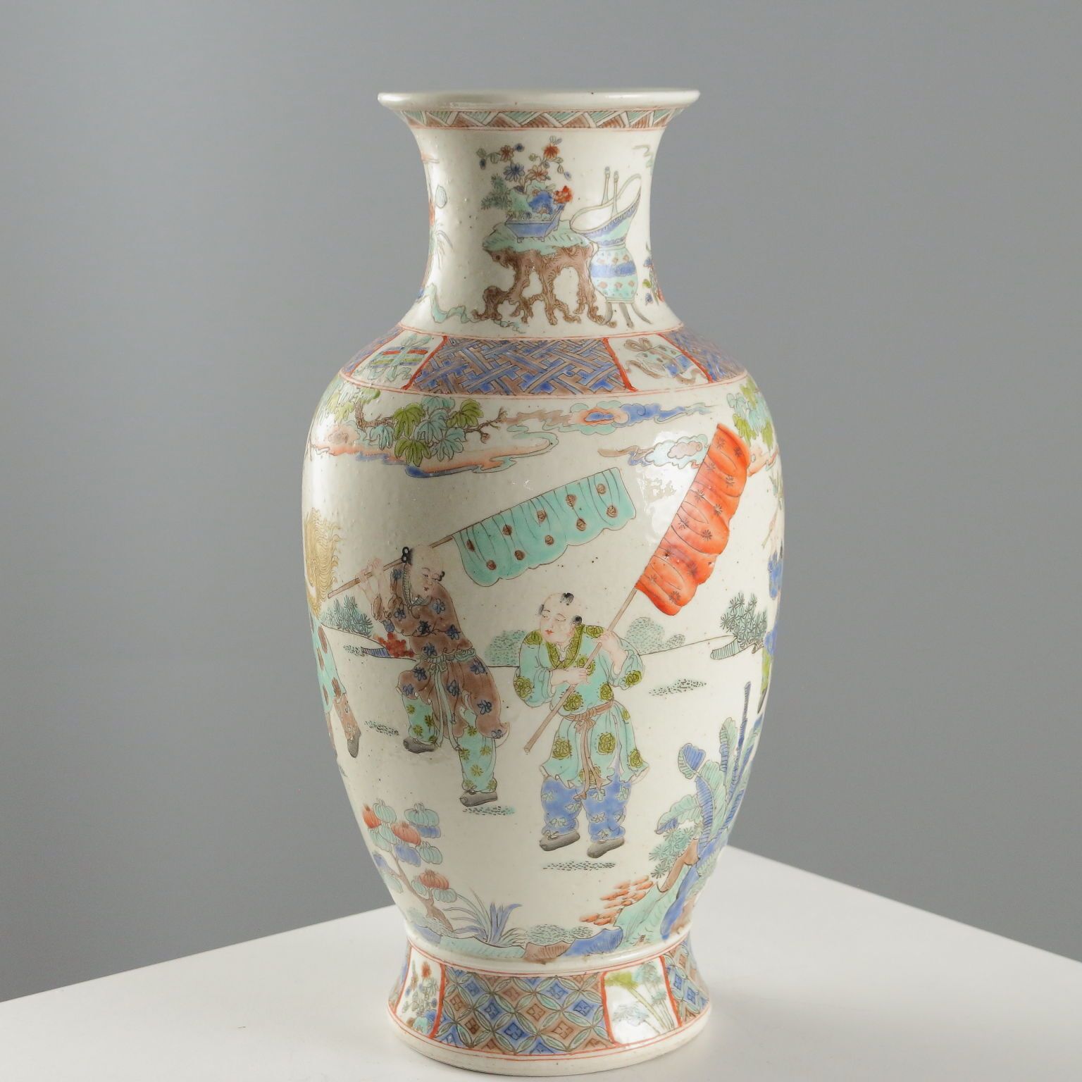 Antique Baluster Vase Porcelain China Late Qing Era 1868 1912 photo for sale