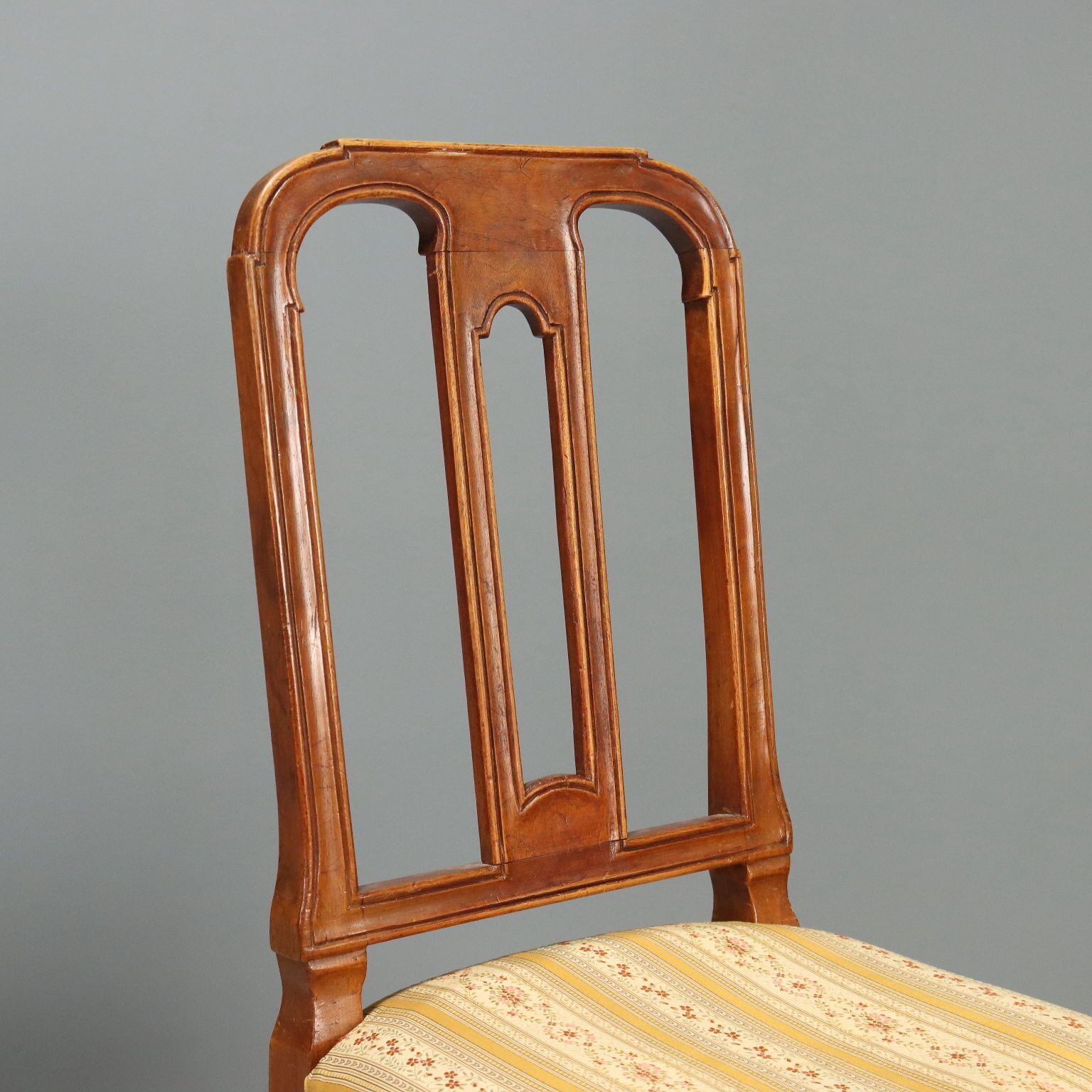 Antique Chairs Walnut Padded Seat Italy Mid XIX Century photo Furniture