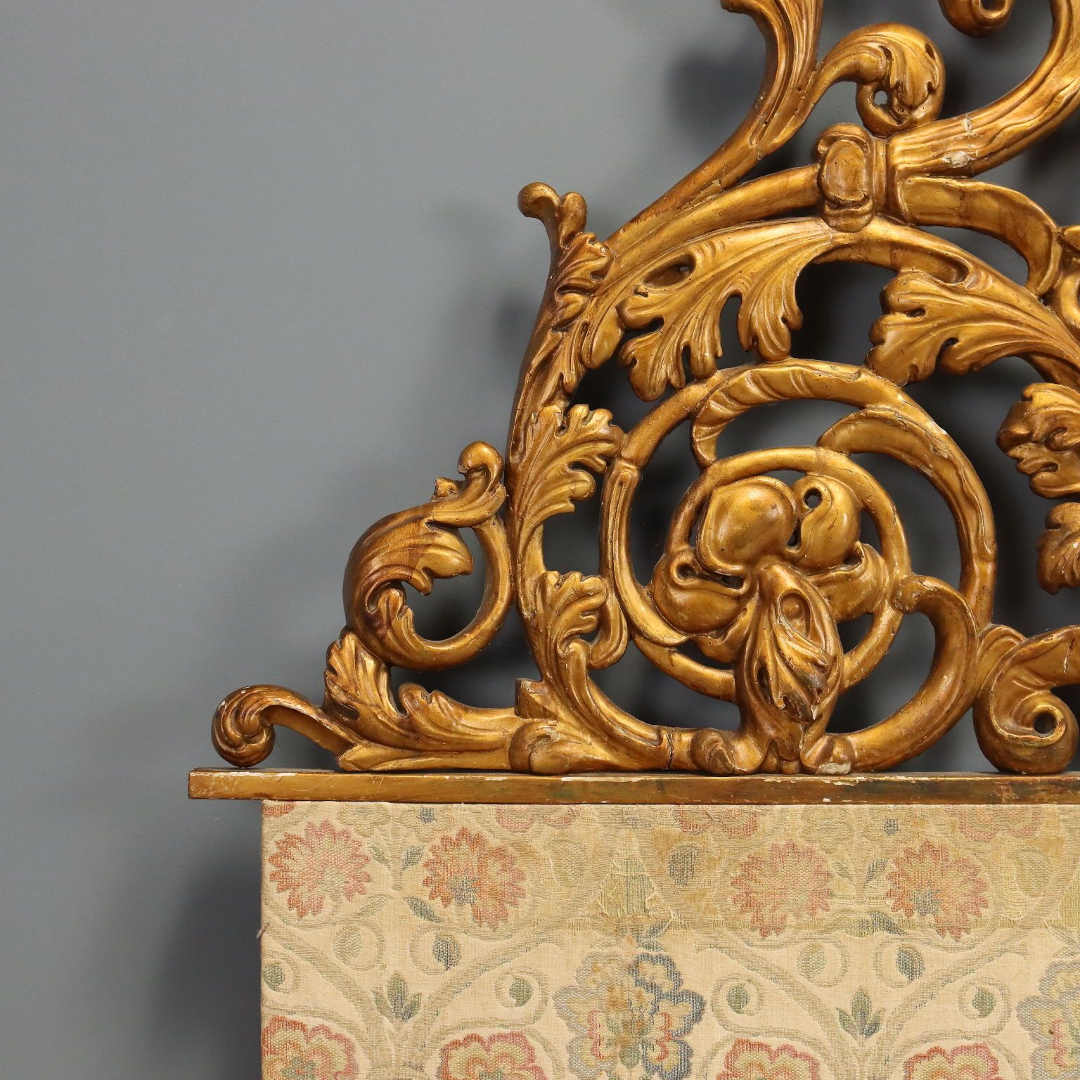 Antique Headboard Carved And Gilded Wood Italy Early XIX Century photo vinterior