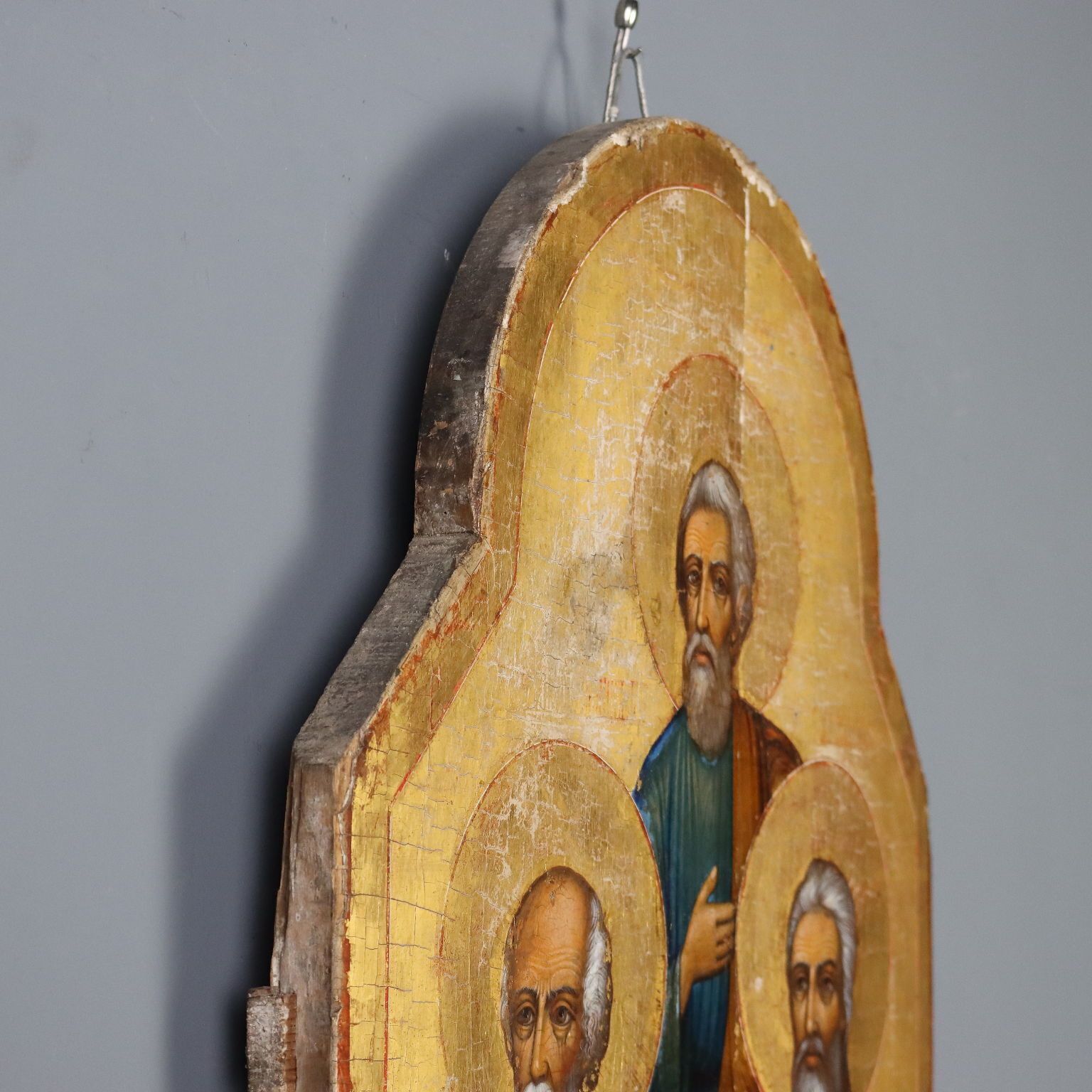 7150.0 Antique Icon With Religious Subject Tempera On Board XVIII XIX Century photo