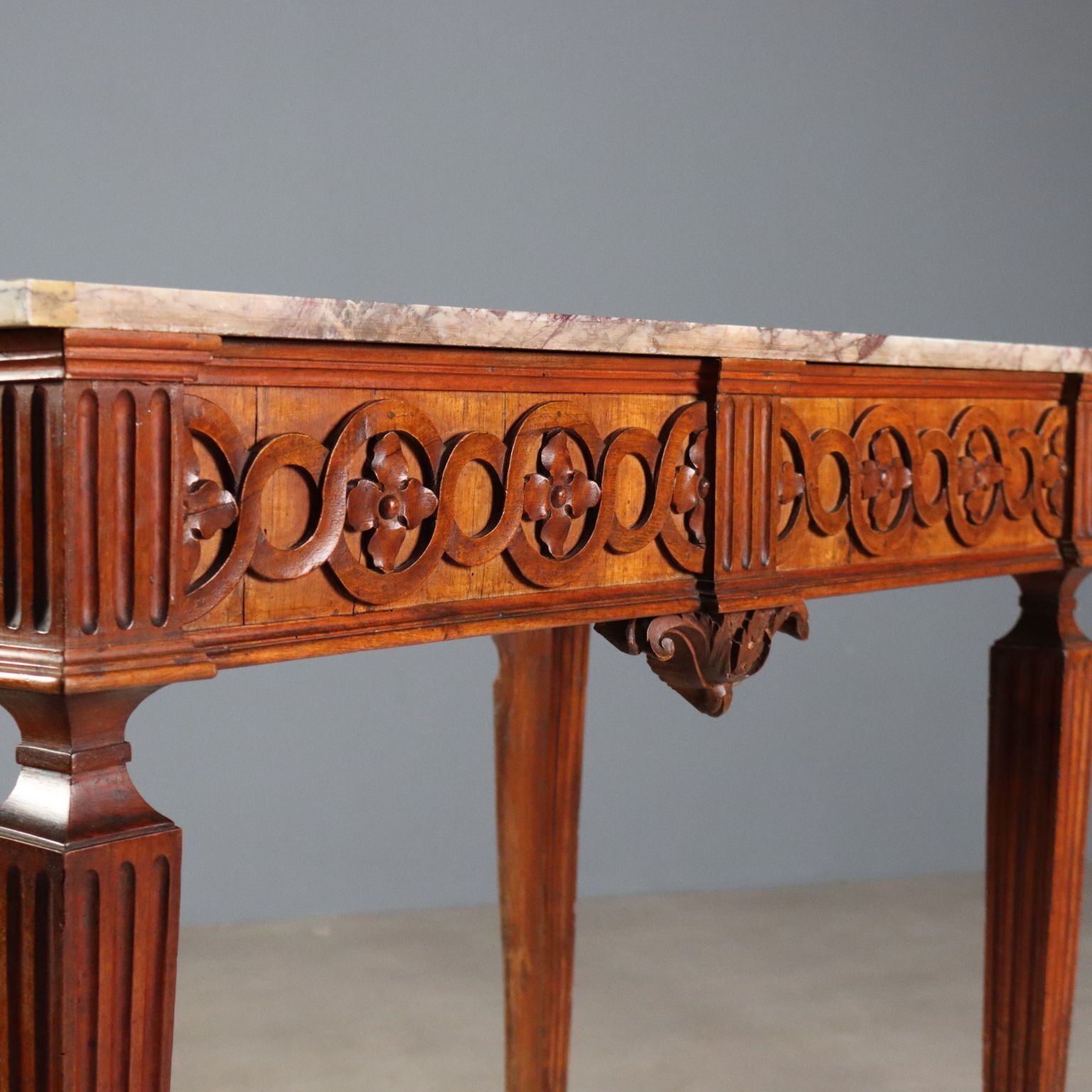Console Neoclassisch Walnoot Marmeren Blad XVIII Eeuw photo buy