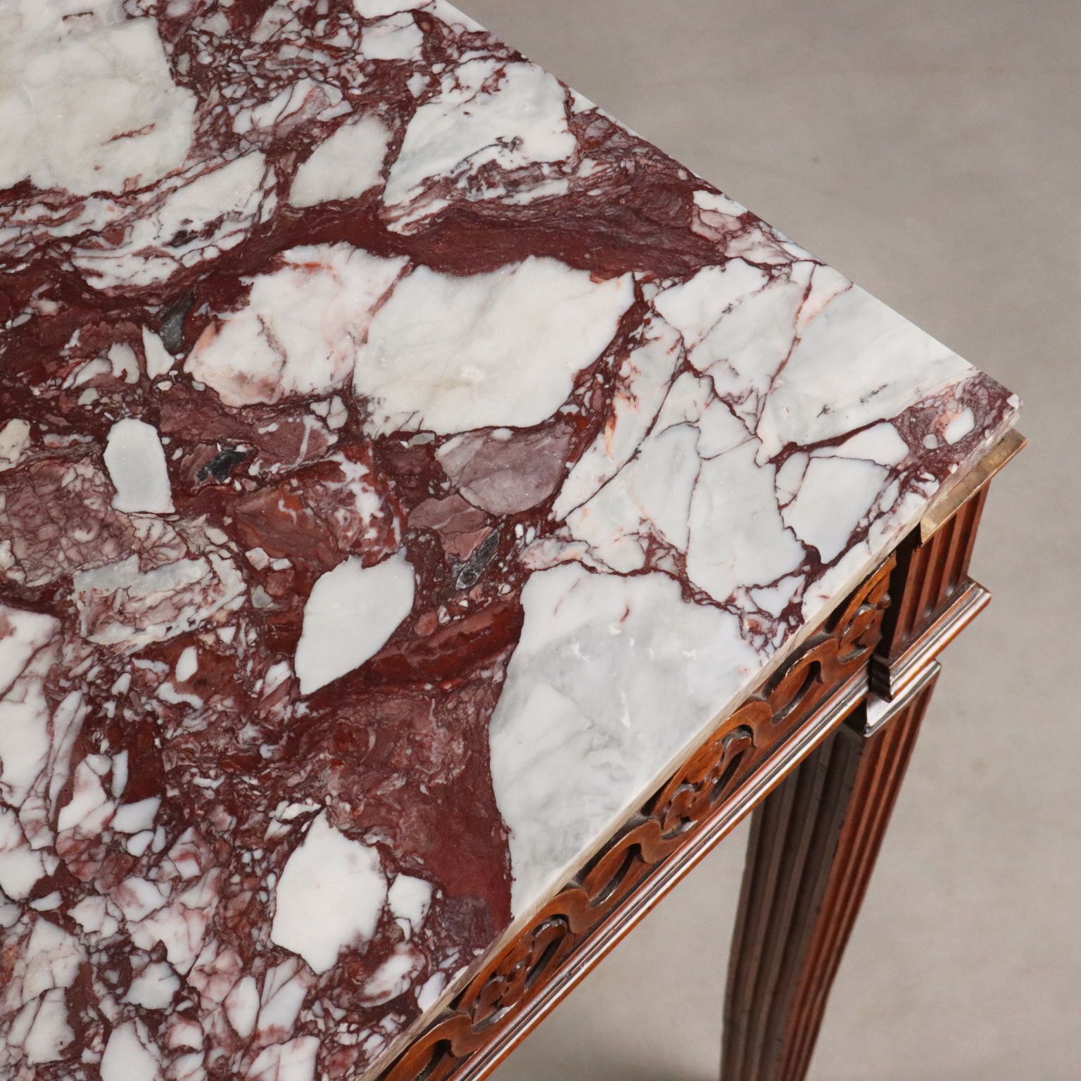 Furniture Console Neoclassical Walnut Marble Top XVIII Century photo