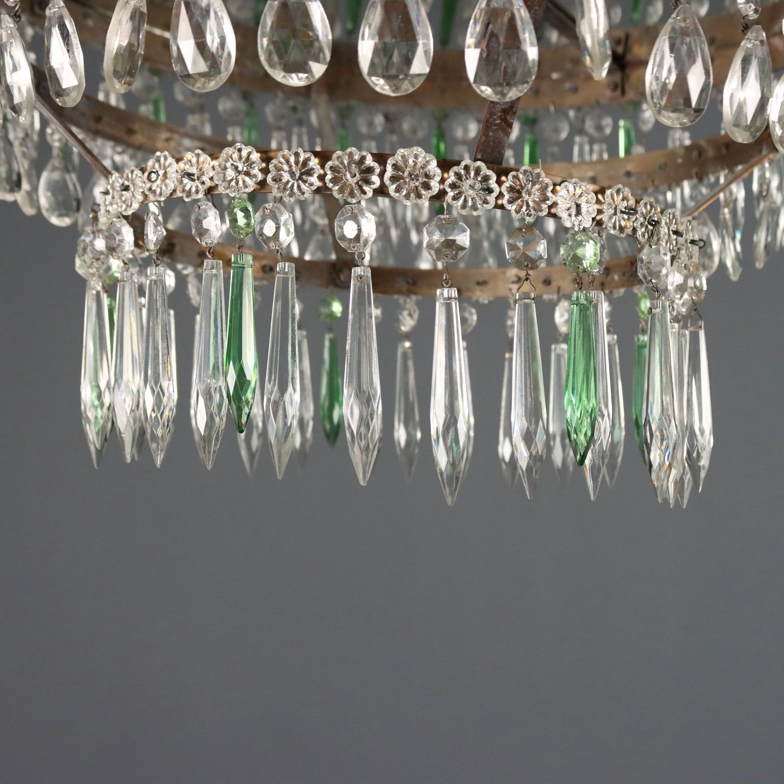 Chandelier Empire Style Iron Glass Italy XX Century photo Lighting
