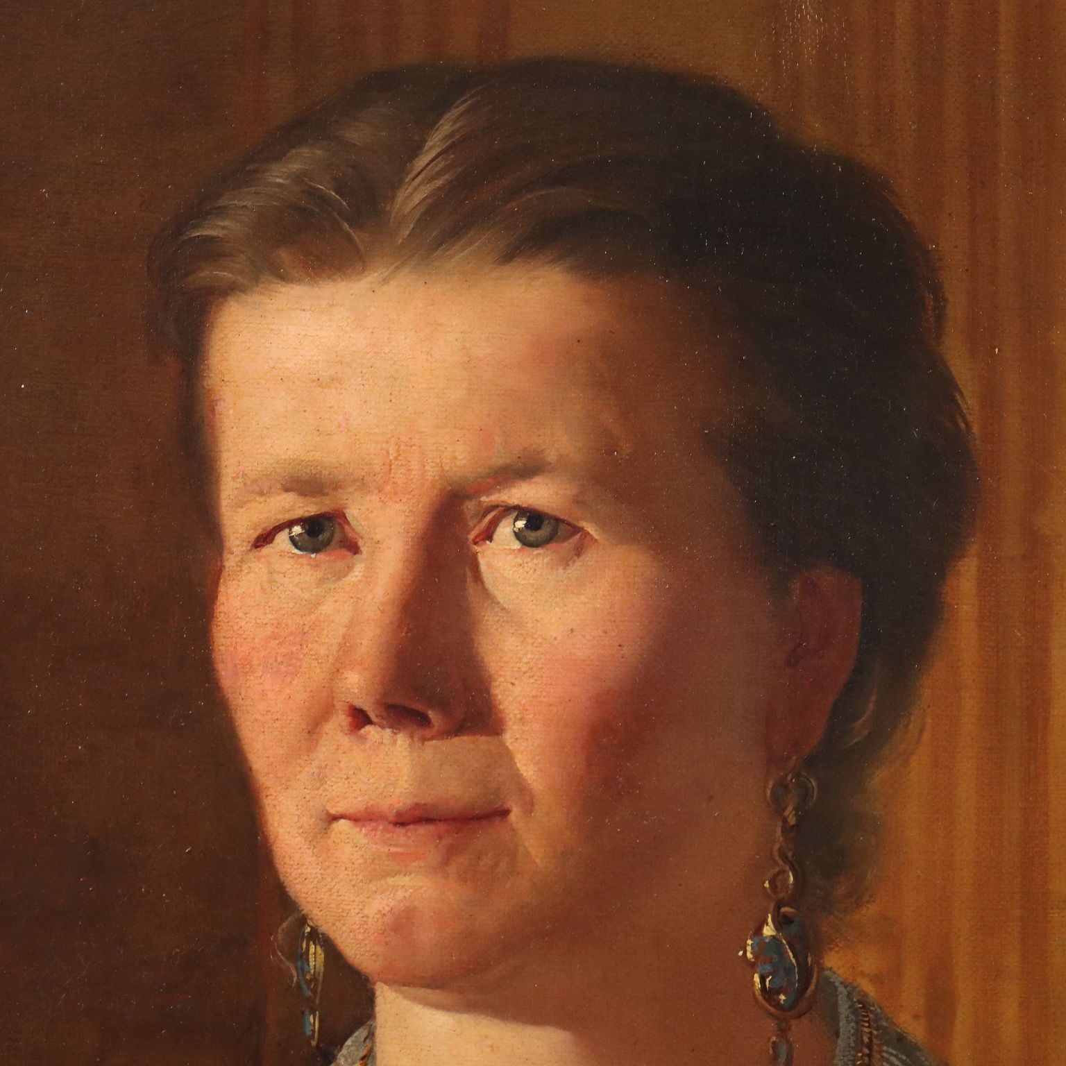 Antiek schilderij, vrouwenportret, olieverf op doek, Italië, 19e eeuw photo Kunst