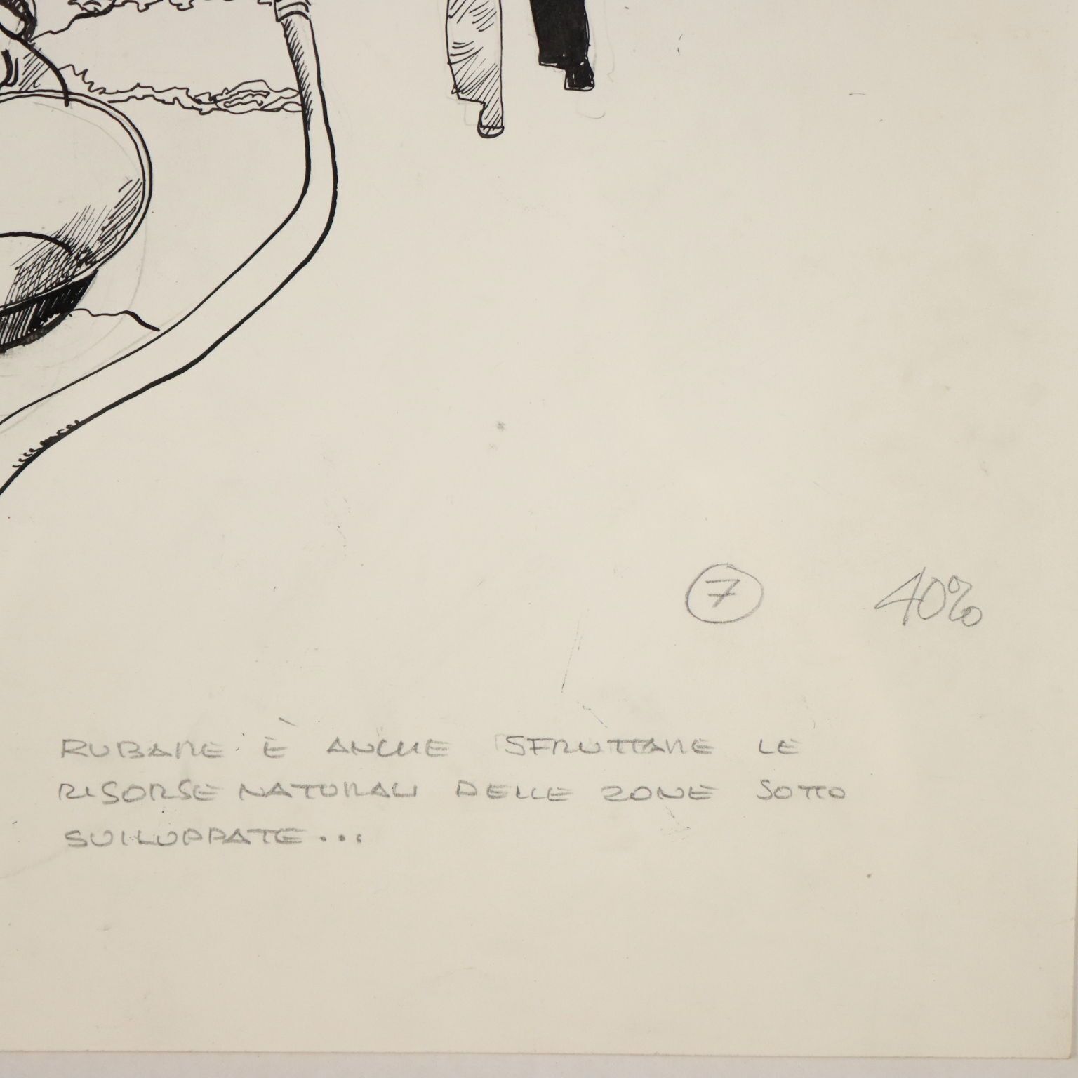 Contemporary Drawing Signed Sergio Toppi Mixed Tecnhique '900 photo vintage