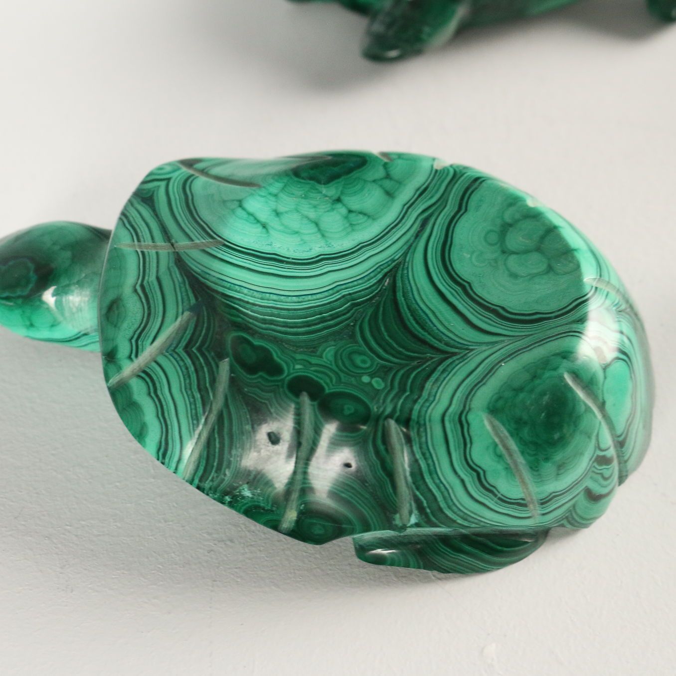 Modern Figurines Turtles Malachite Stone Africa XX Century photo vinterior