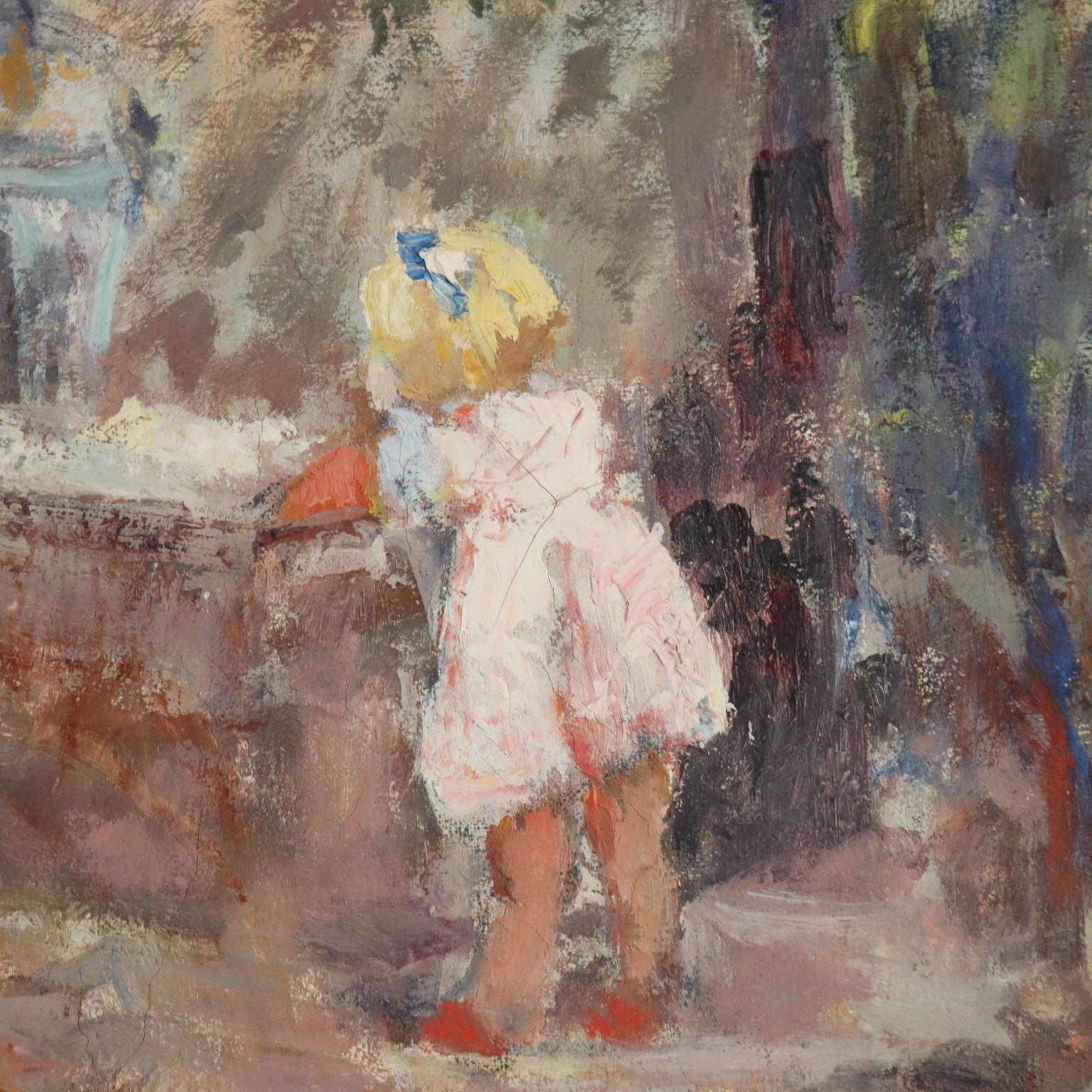 Modern Schilderij Scène Met Vrouwen Bij Het Washuis XX Eeuw photo buy