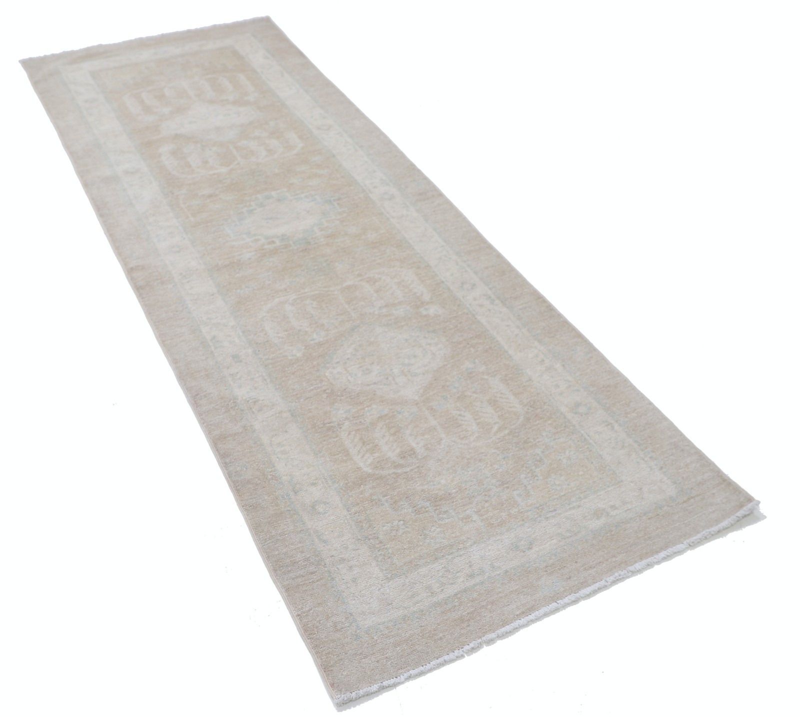 2.8x7.7 Ft Handknotted Hallway Rug. Kitchen Runner Rug. Beige Corridor Rug photo furniture