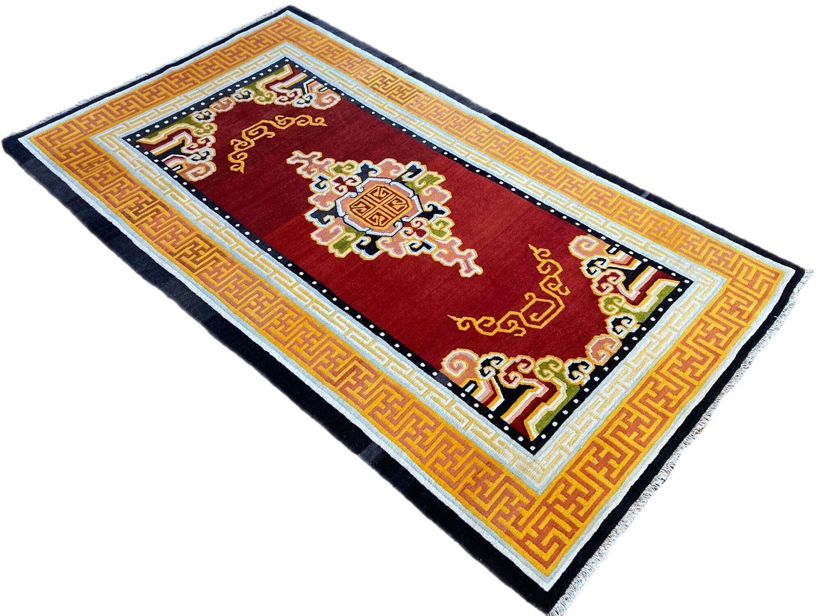 Vintage Tibetan Rug 2.12m X 1.24m photo for sale
