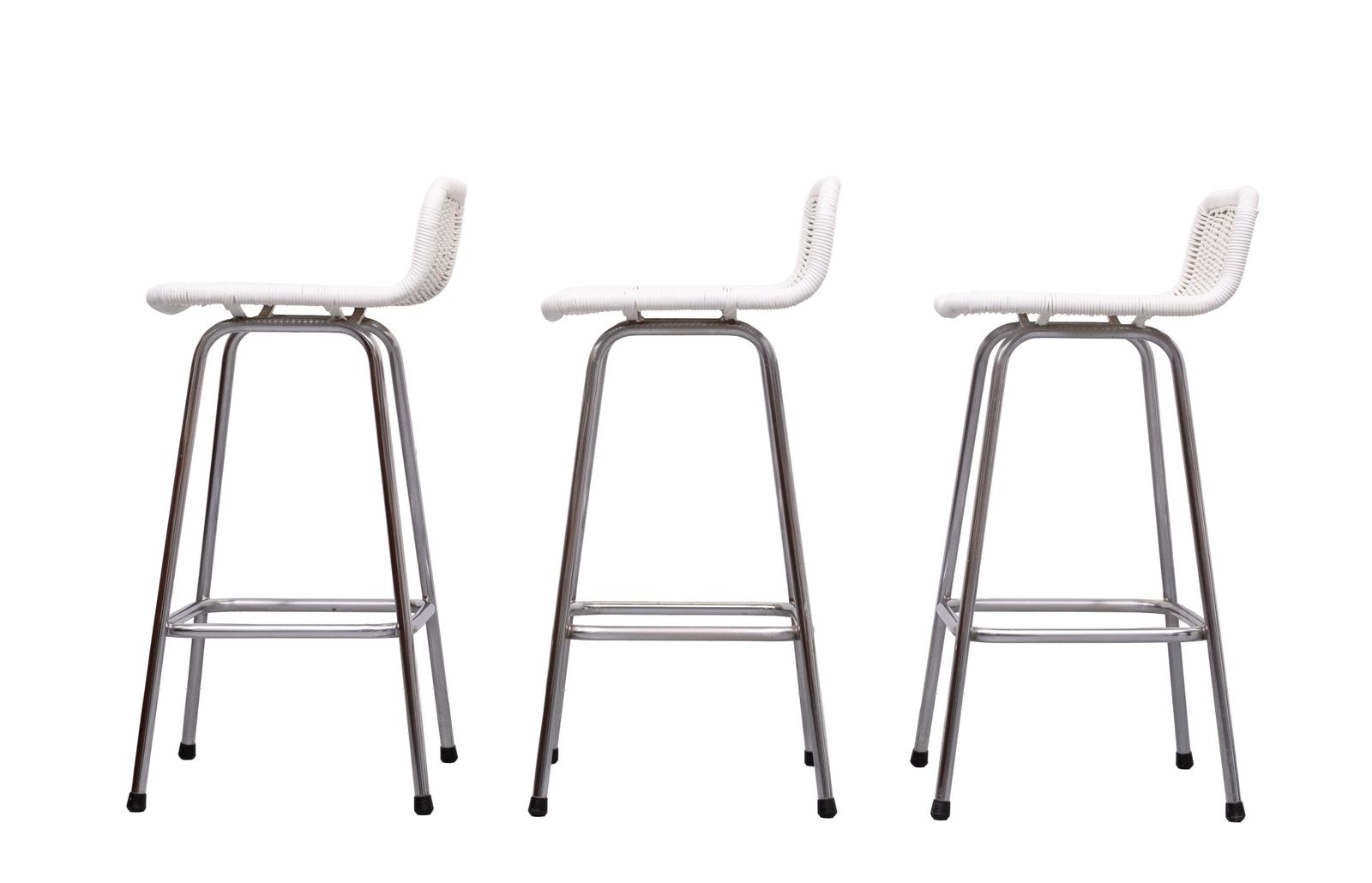 Rohe Noordwolde Set Of 3 Rattan Bar Stools 1960s Holland photo buy