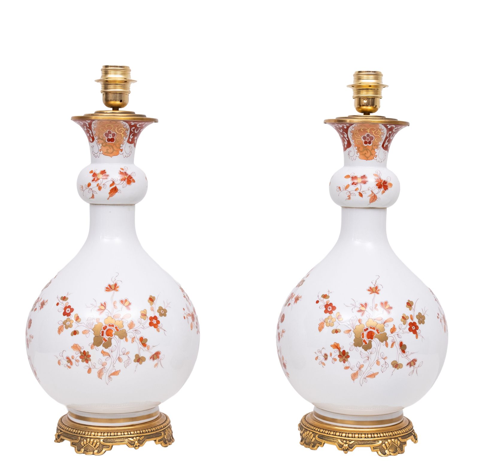 Stunning Large Hand Painted Chinoiserie Table Lamps 1950s France photo 1714.0