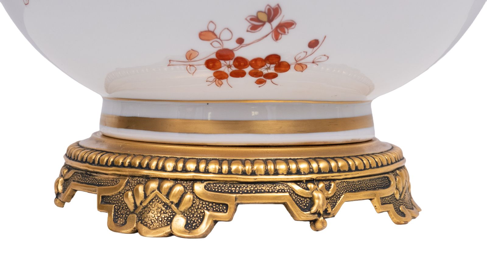 Grote handgeschilderde Chinoiserie tafellampen, ca. jaren 1950, Frankrijk photo vintage