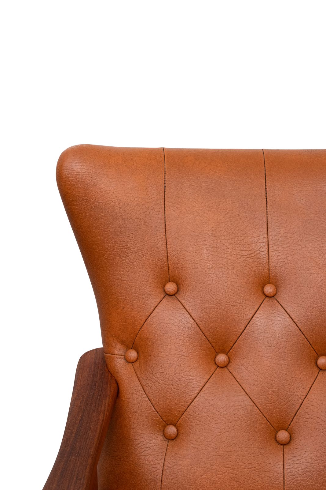 photo for sale Teakhouten loungestoelen met imitatieleer, jaren 1960, Nederland