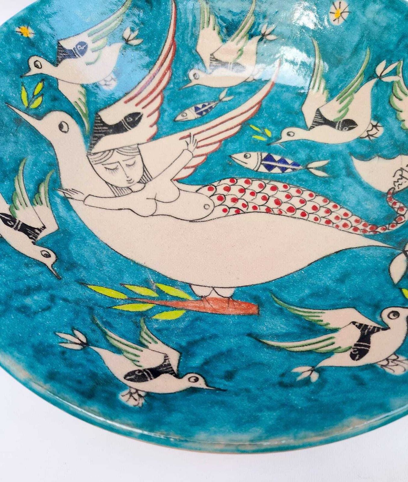 Vietri Liguori Vintage Style 36cm Midcentury Ceramic Centerpiece Plate photo vinterior