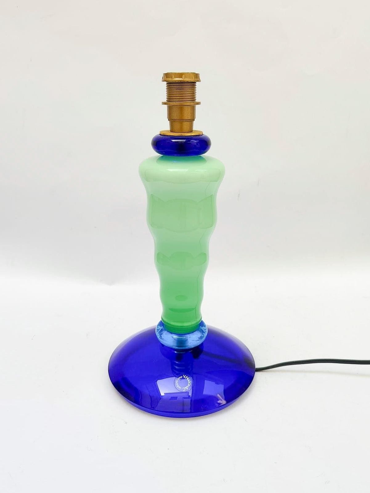 Lampe de table Nason en verre de Murano vert et bleu, design italien vintage