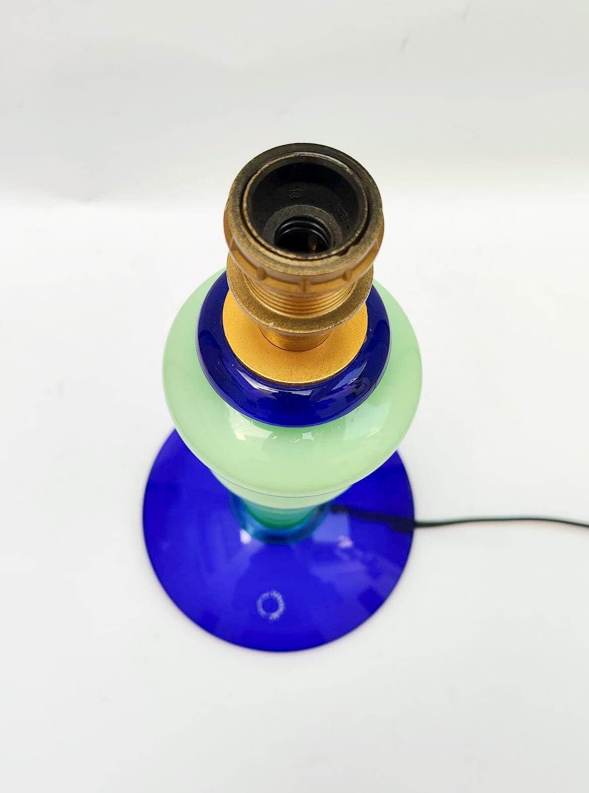 Lampe de table Nason en verre de Murano vert et bleu, design italien vintage photo for sale