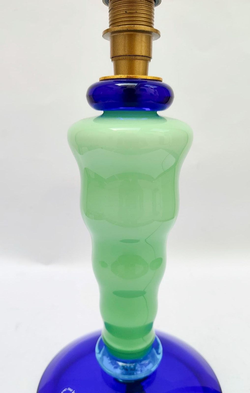 Nason Green And Blue Murano Glass Table Lamp, Italian Vintage Design photo Lighting