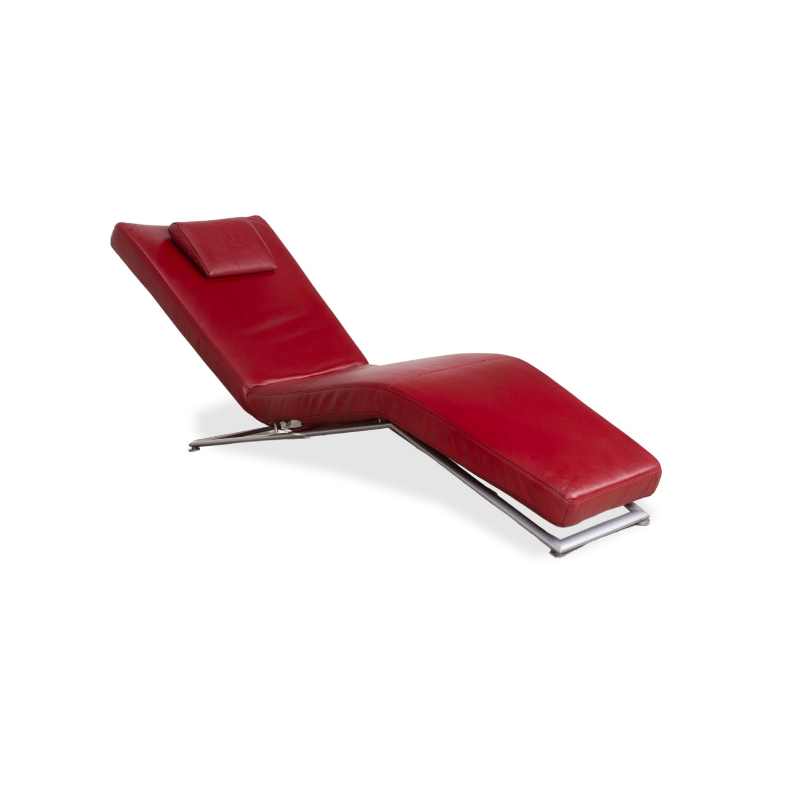 Koinor Jeremiah Leather Lounger Red Manual Function photo for sale