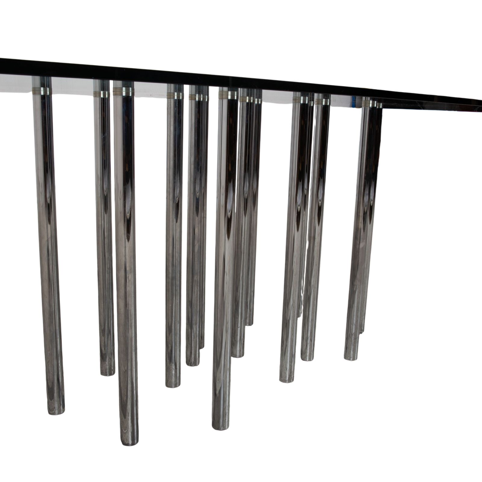 Table à manger Bonaldo Mille en verre, chrome argenté, 220 x 100 cm photo 1899.0