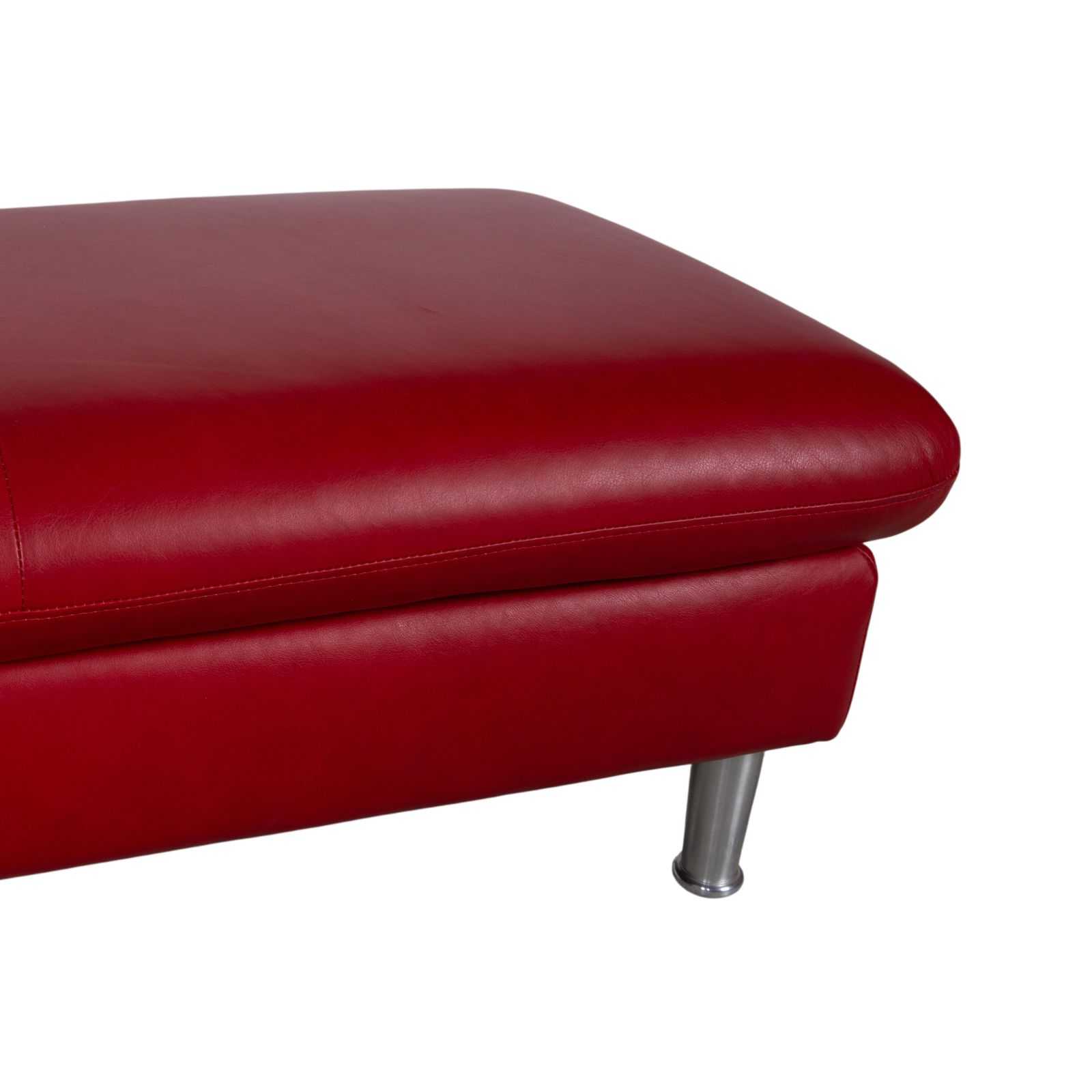 Tabouret Willi Schillig Loop en cuir rouge photo Mobilier