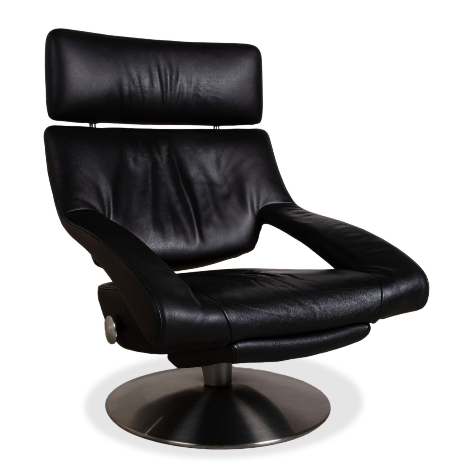 De Sede DS-255 Leren Fauteuil Zwart Incl. Voetensteun, Manuele Functie, Relaxfunctie