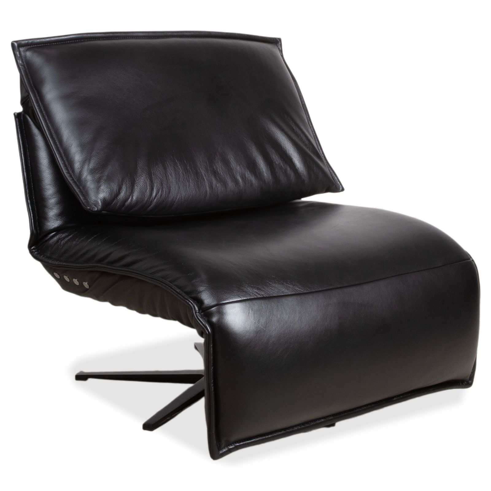 Fauteuil Koinor Free Motion Edit 2 en cuir noir, fonction électrique et inclinaison réglable