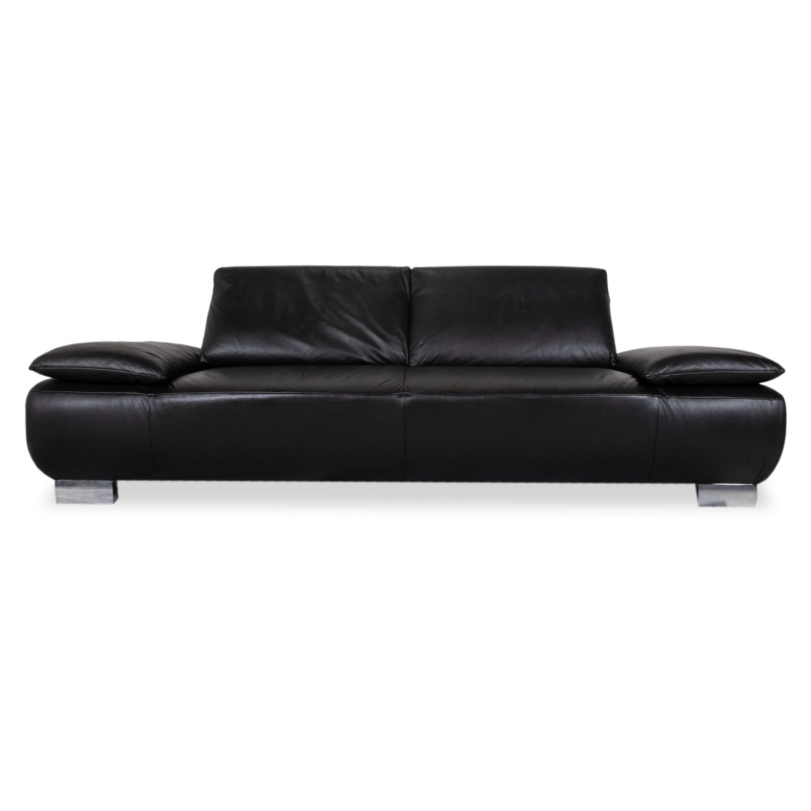 Koinor Volare Leather Three Seater Black Manual Function Sofa
