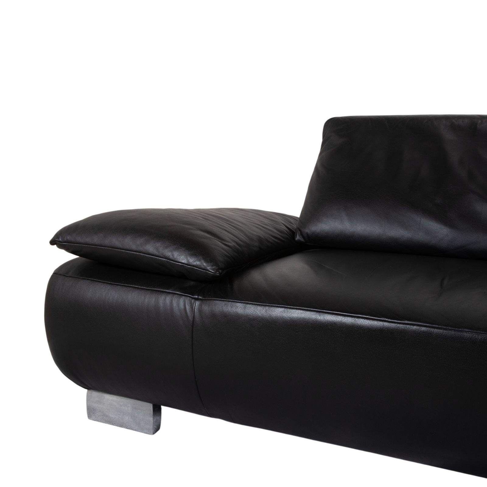 Koinor Volare Leather Three Seater Black Manual Function Sofa photo 1899.0