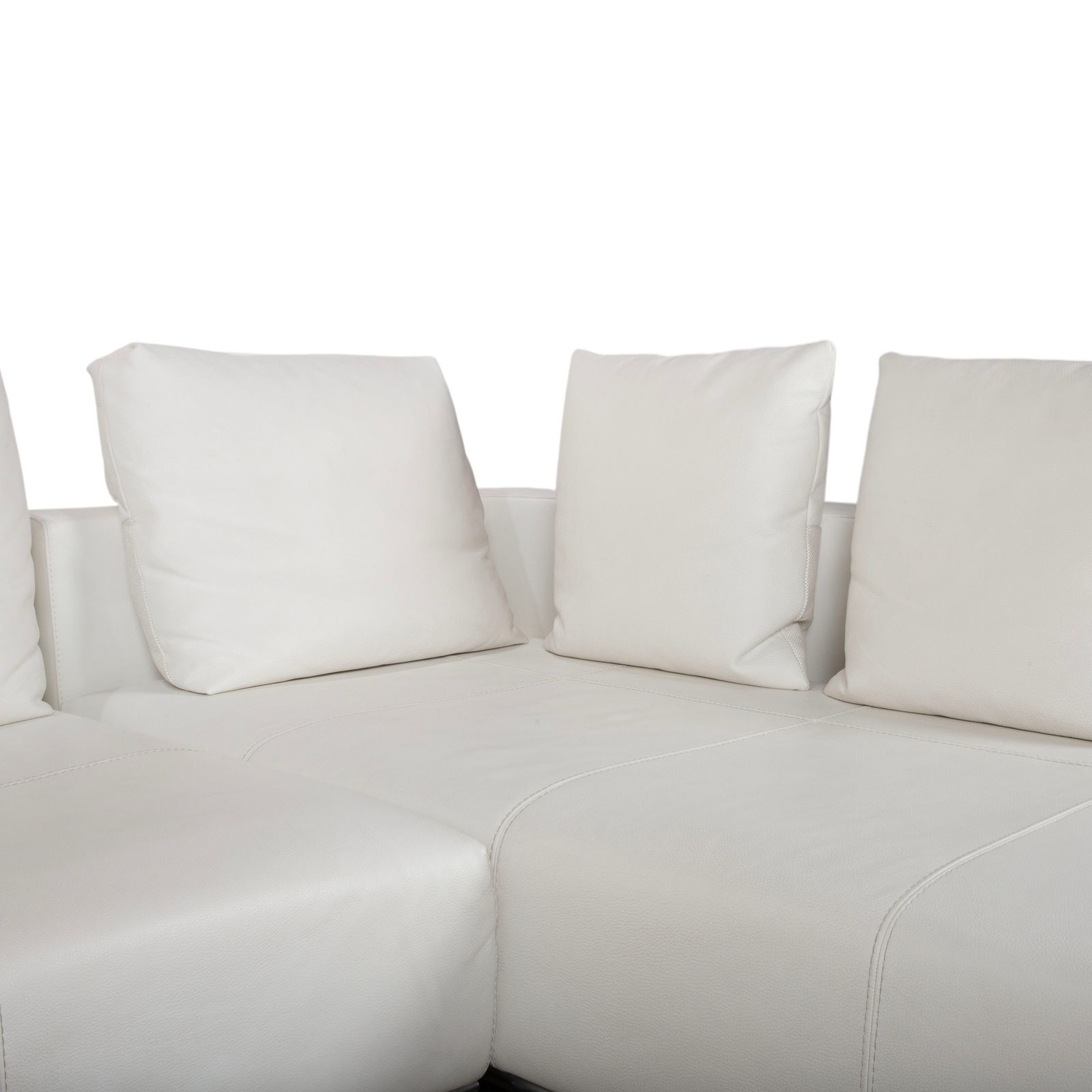 Canapé d'angle La Nuova Casa Granada en cuir, blanc crème photo vinterior