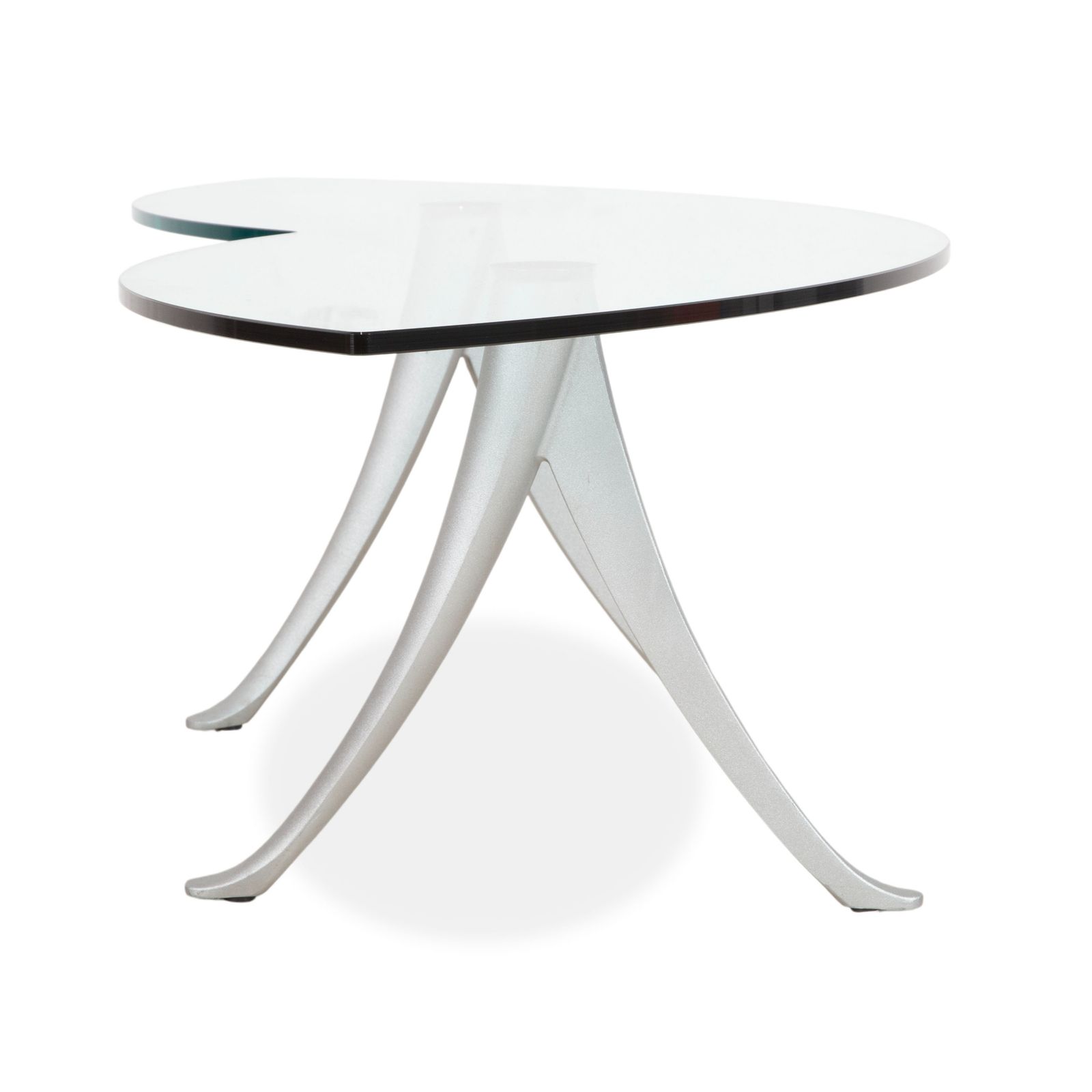 Rolf Benz 5021 Glass Coffee Table Aluminum Oval Round photo vintage