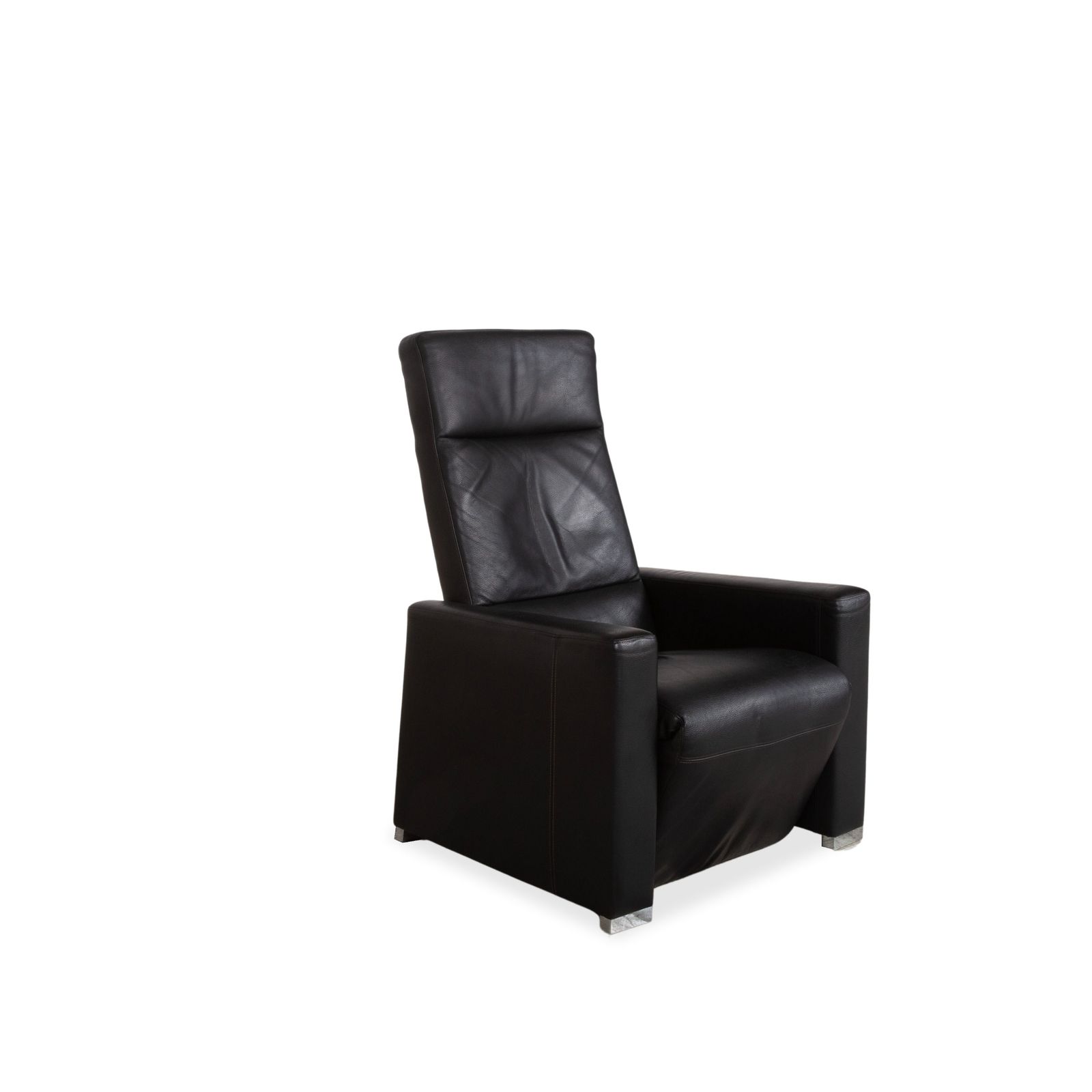 Fauteuil en cuir Brühl Shane, noir, fonction inclinable manuelle photo for sale