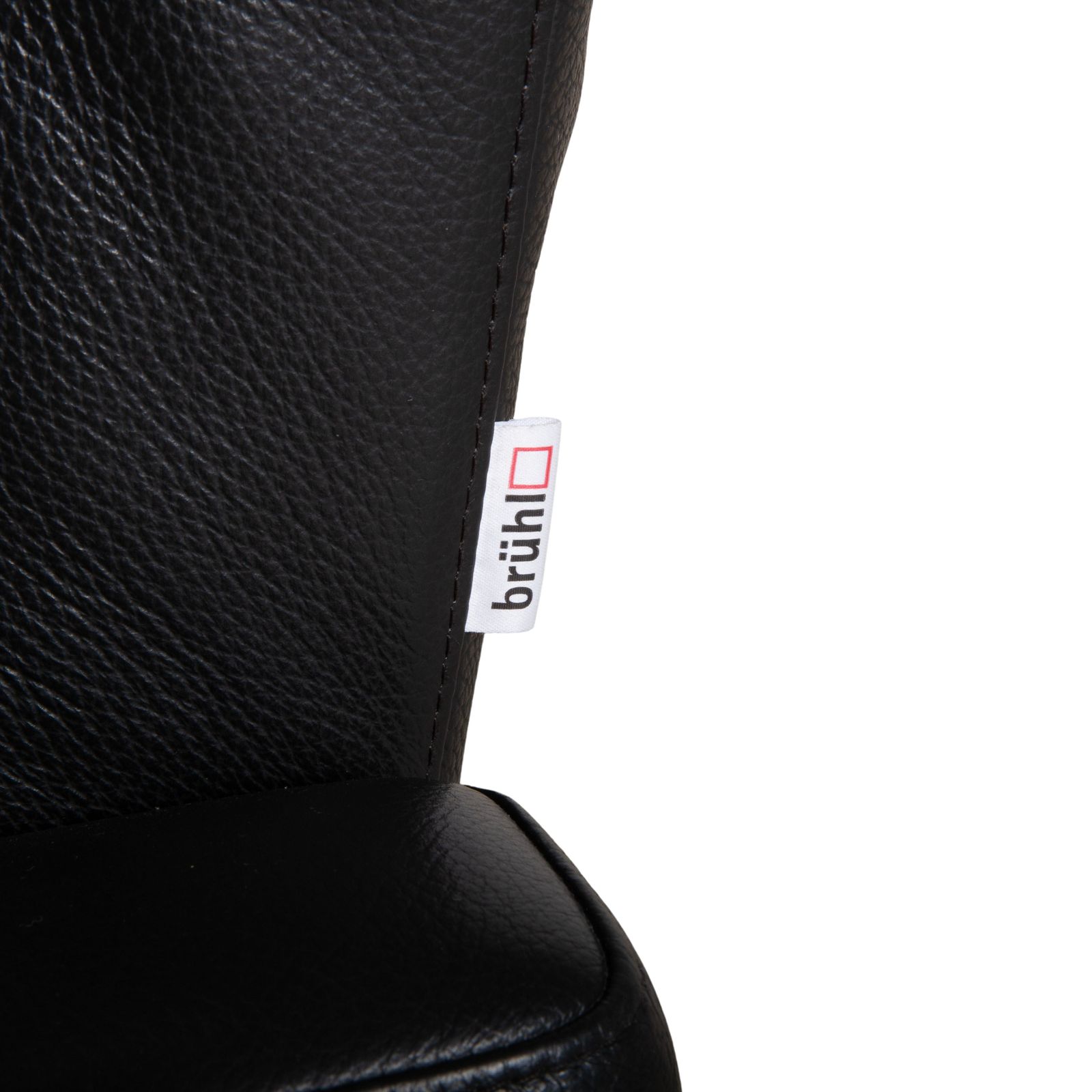 Fauteuil en cuir Brühl Shane, noir, fonction inclinable manuelle photo vintage