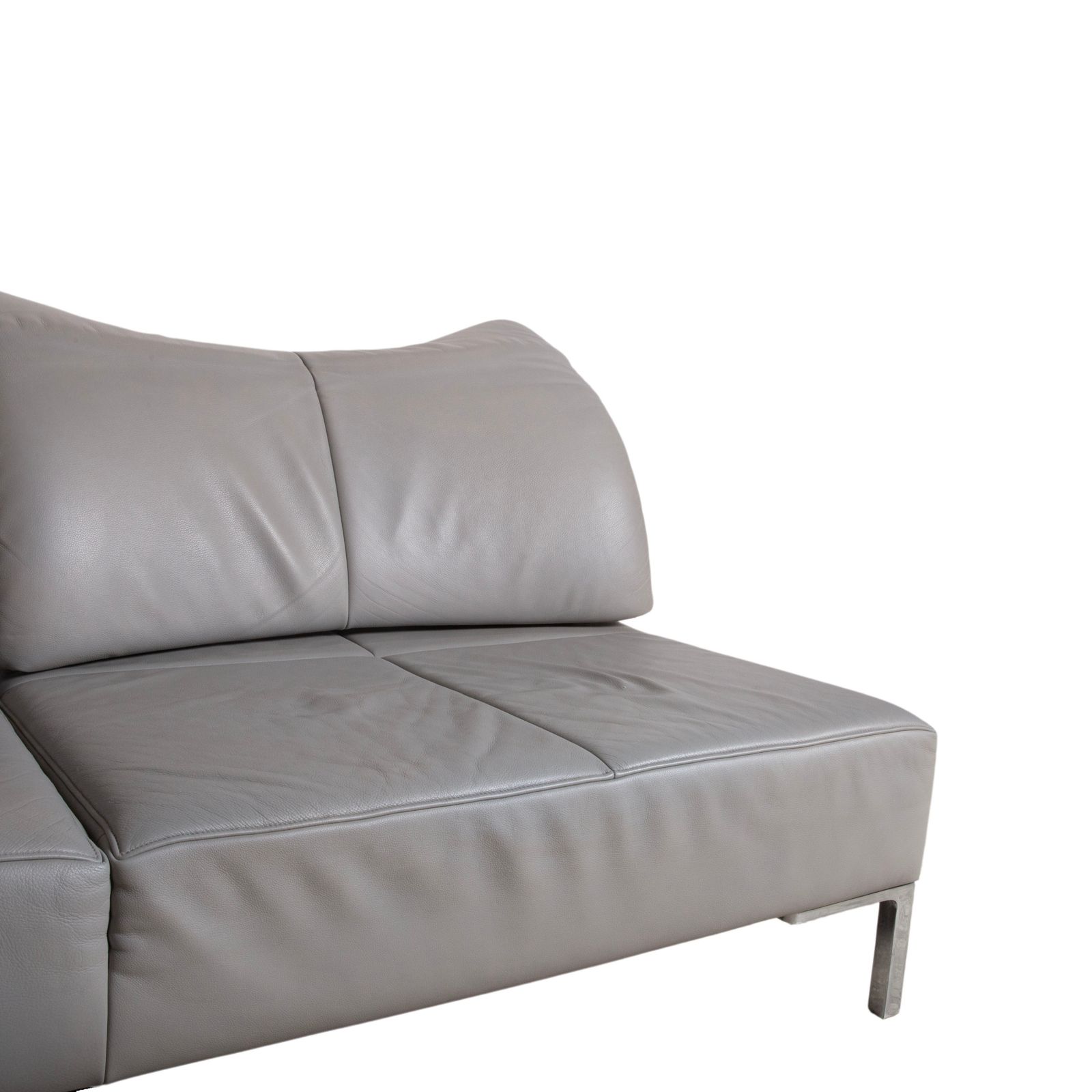 De Sede Ds 112 Leather Three Seater Grey Manual Function Sofa photo 3688.0