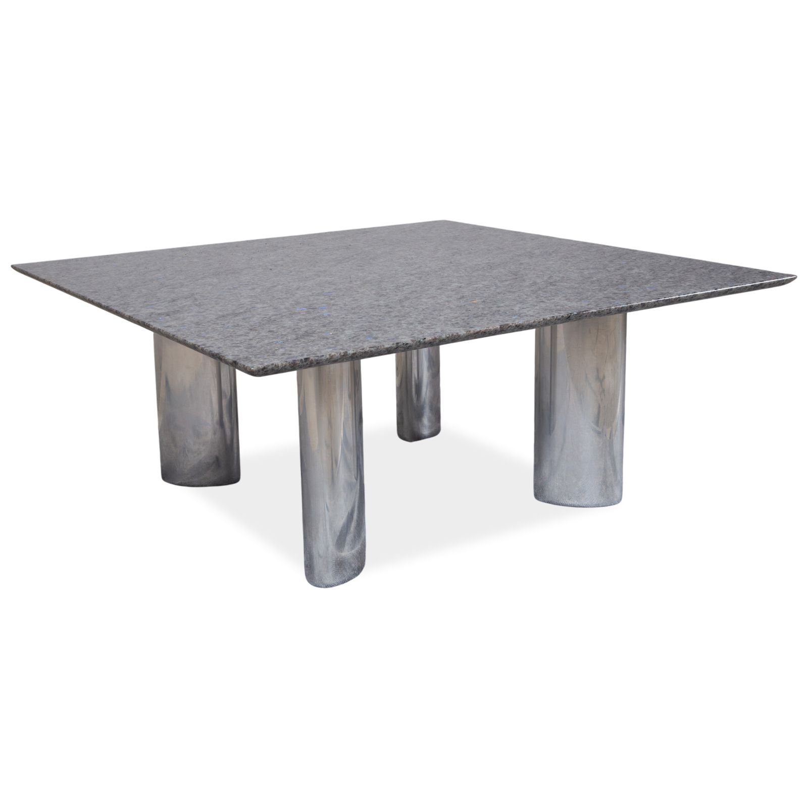 Table basse Draenert 1226 en granit et acier inoxydable, pierre grise