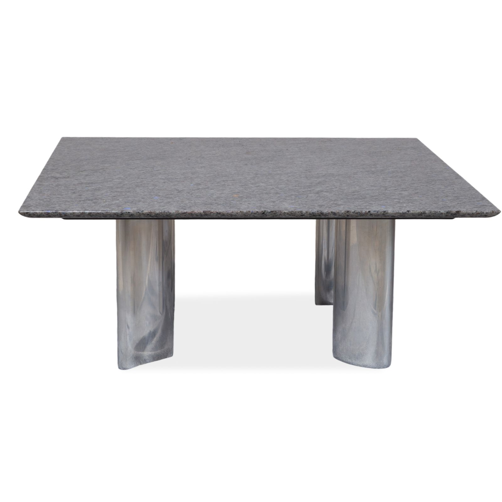 Table basse Draenert 1226 en granit et acier inoxydable, pierre grise photo vintage