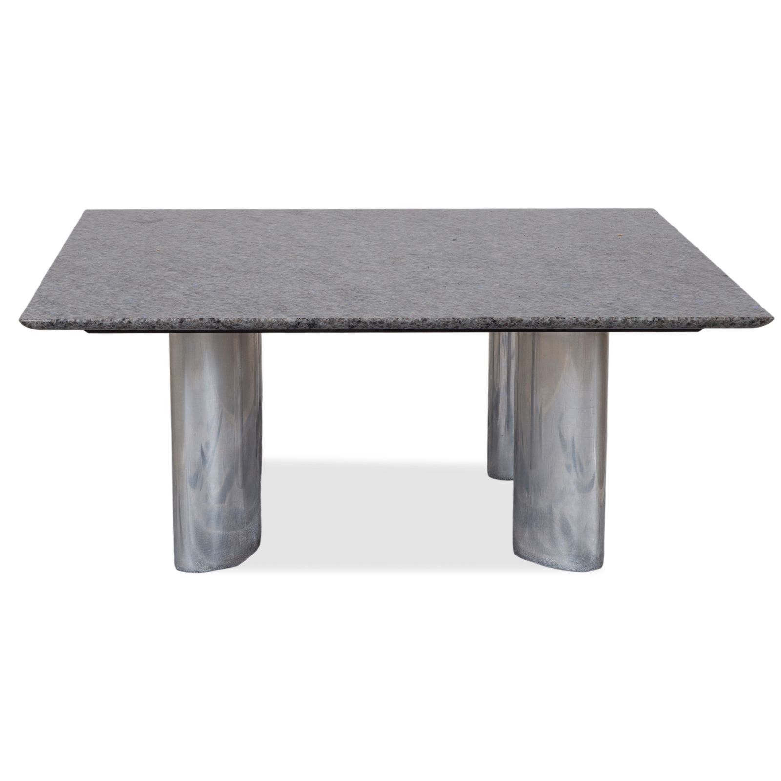 photo furniture Table basse Draenert 1226 en granit et acier inoxydable, pierre grise