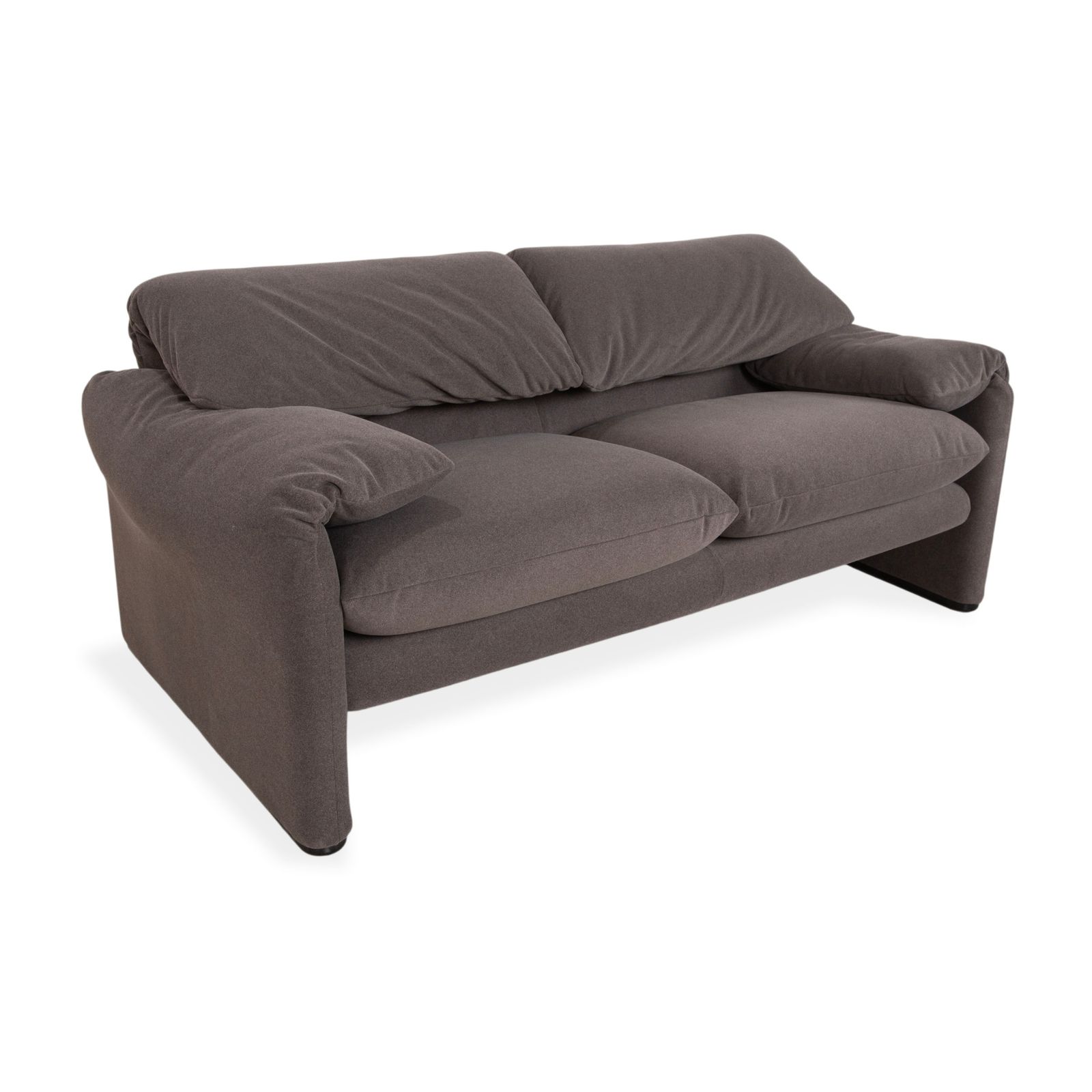 Canapé 2 places Cassina Maralunga en tissu, gris beige, retapissé photo for sale